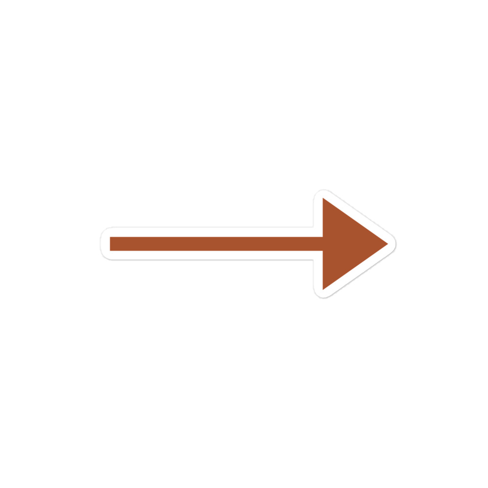 Terracotta Straight Trail Arrow Vinyl Sticker