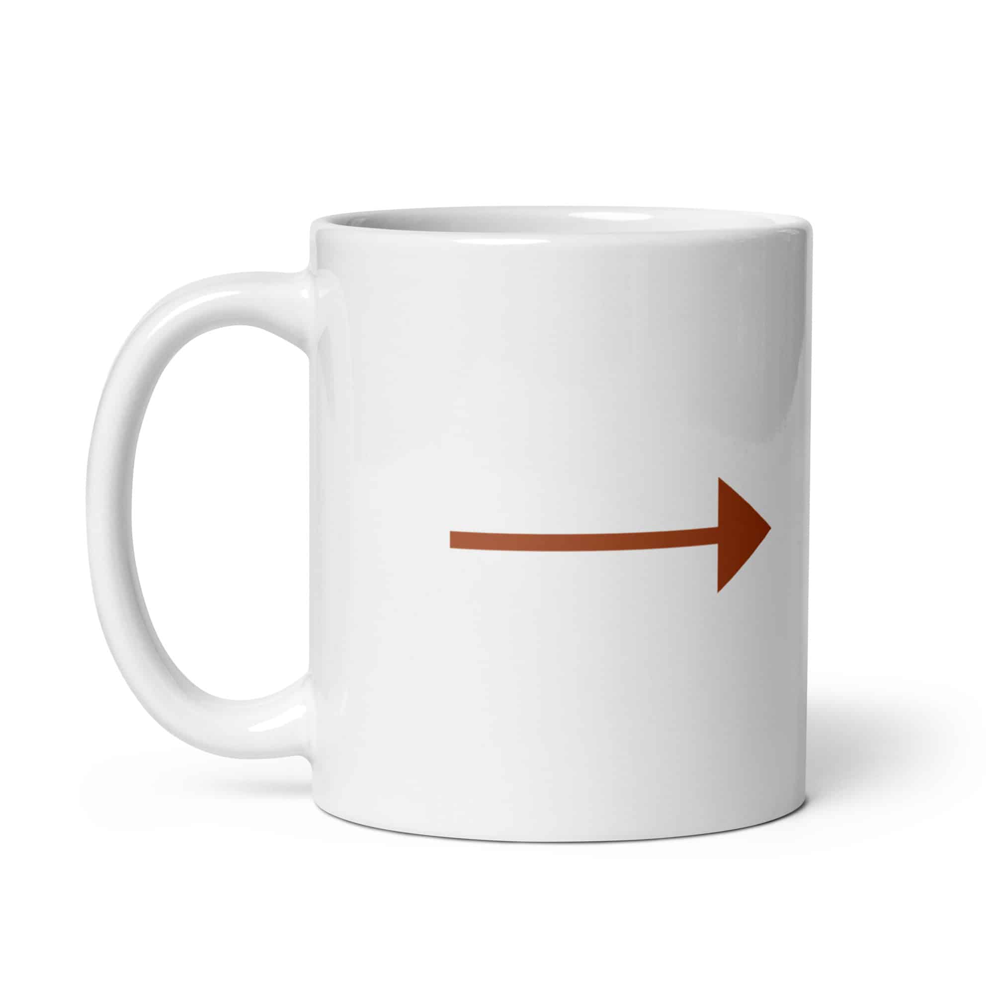 Terracotta Straight Trail Arrow White Ceramic Coffee Mug