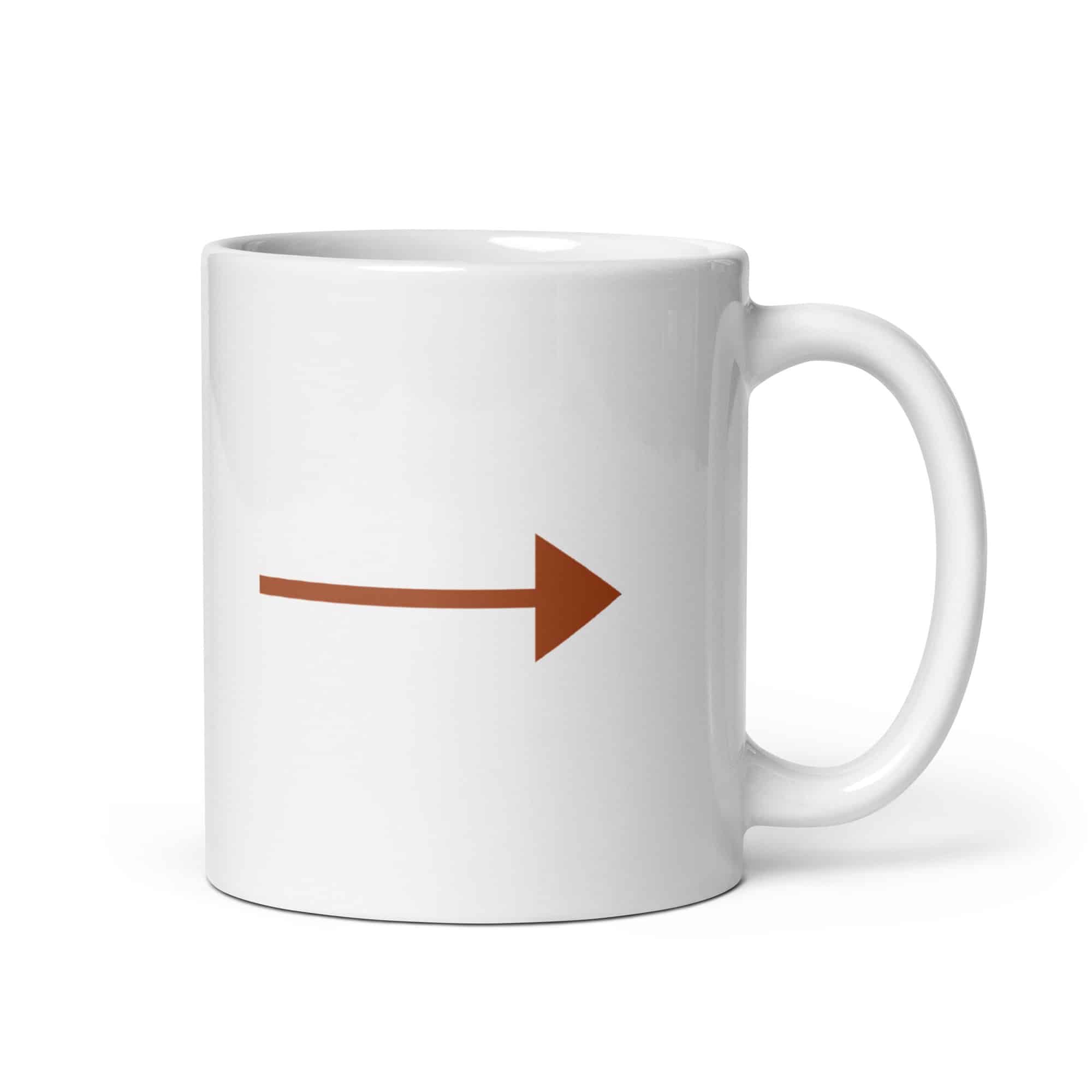 Terracotta Straight Trail Arrow White Ceramic Coffee Mug