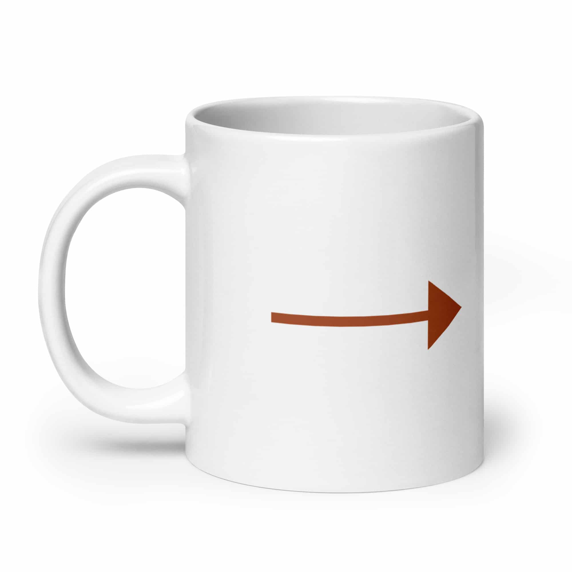 Terracotta Straight Trail Arrow White Ceramic Coffee Mug