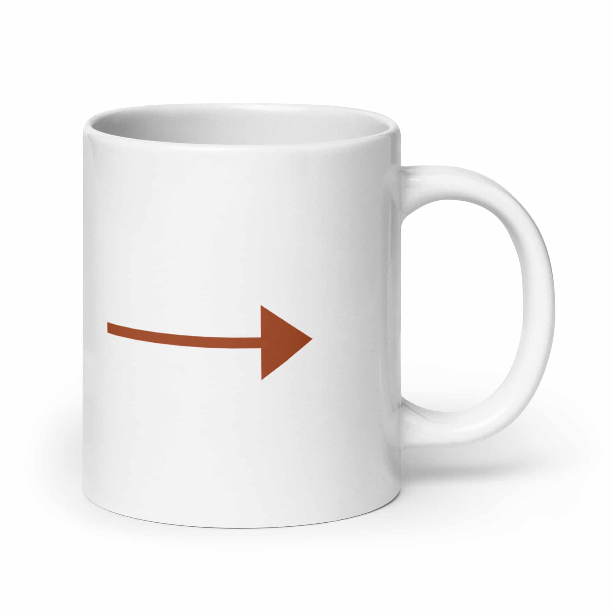 Terracotta Straight Trail Arrow White Ceramic Coffee Mug