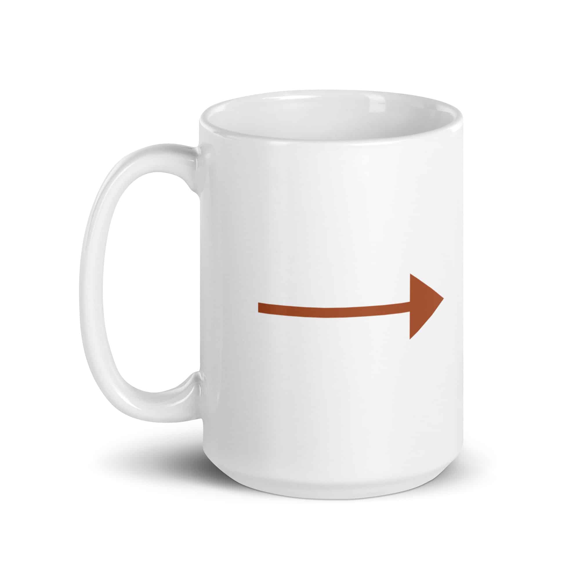 Terracotta Straight Trail Arrow White Ceramic Coffee Mug