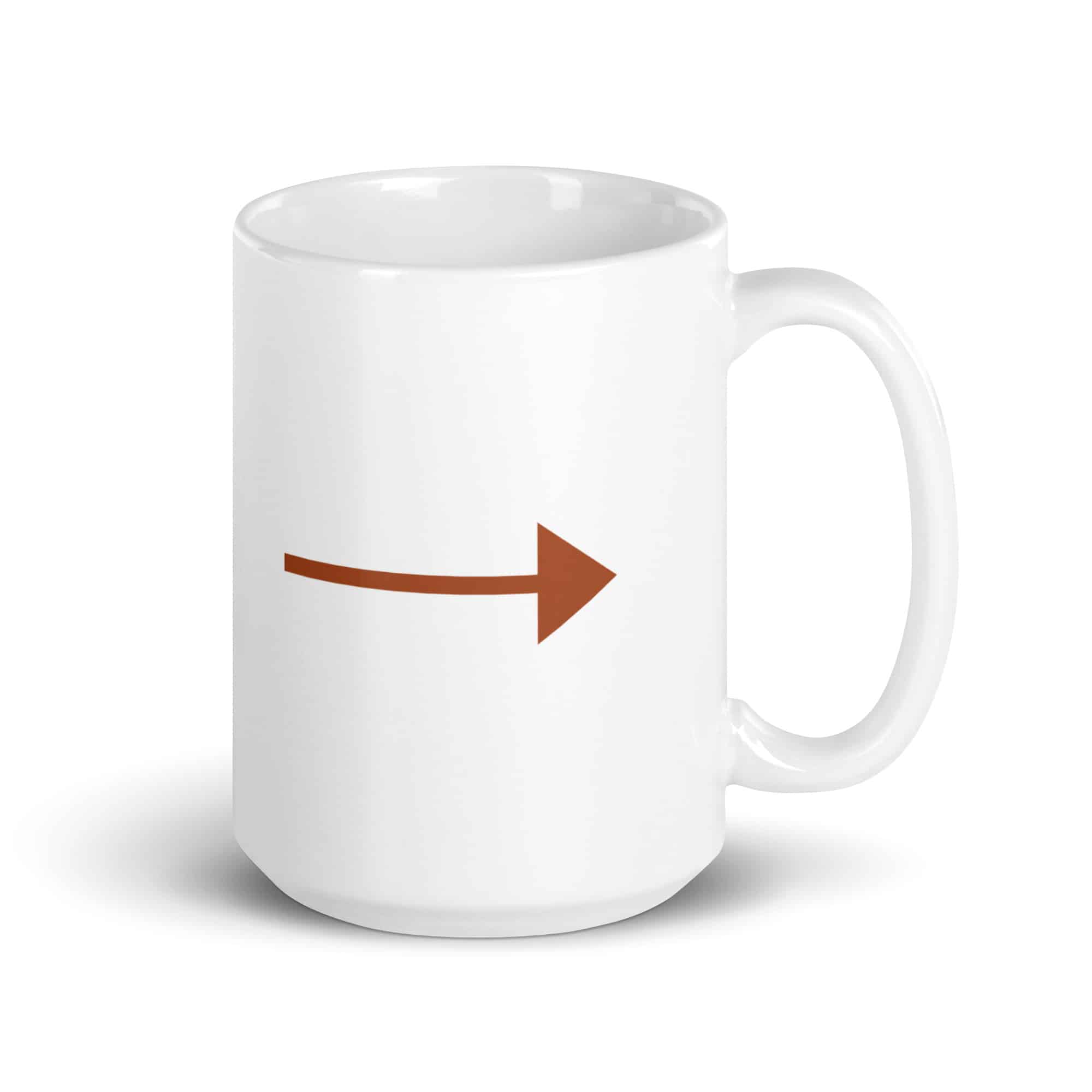 Terracotta Straight Trail Arrow White Ceramic Coffee Mug