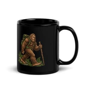 06 Weekend Trail Pack Black Glossy Coffee Mug - 11 oz - Handle on Right