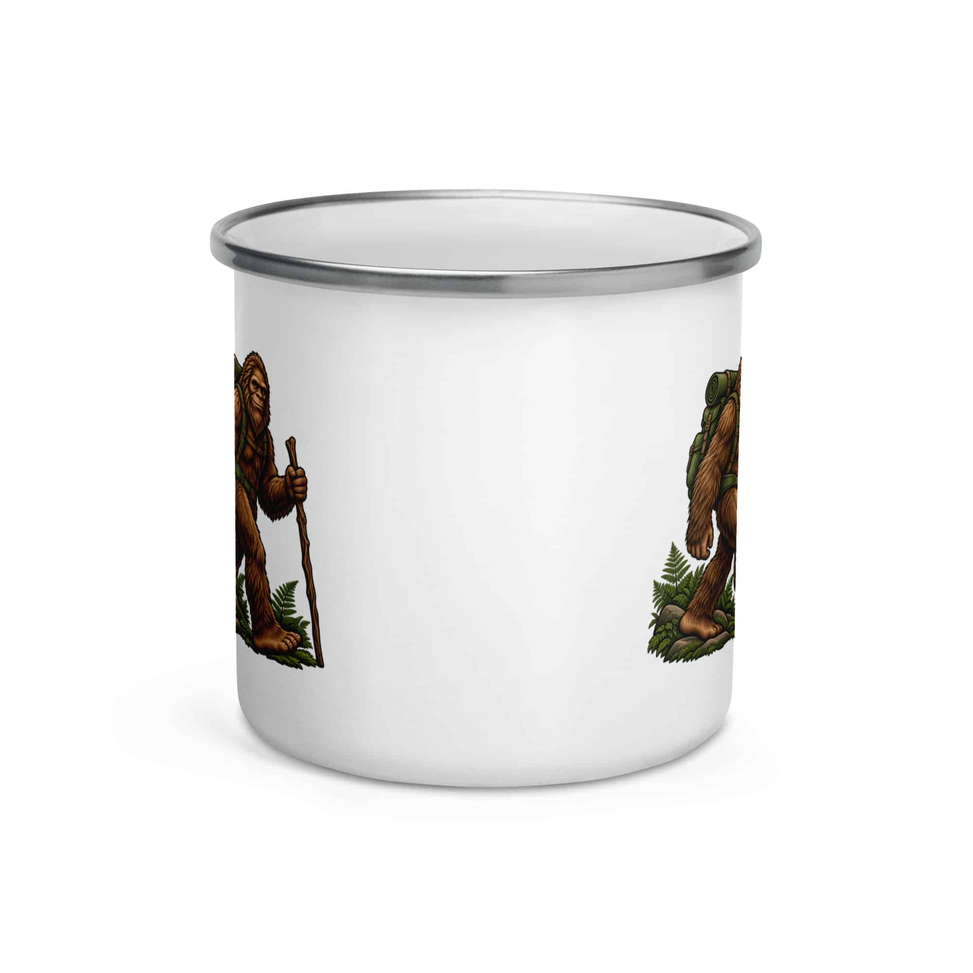 Bigfoot Backpack Trail Hiker Enamel Camp Mug