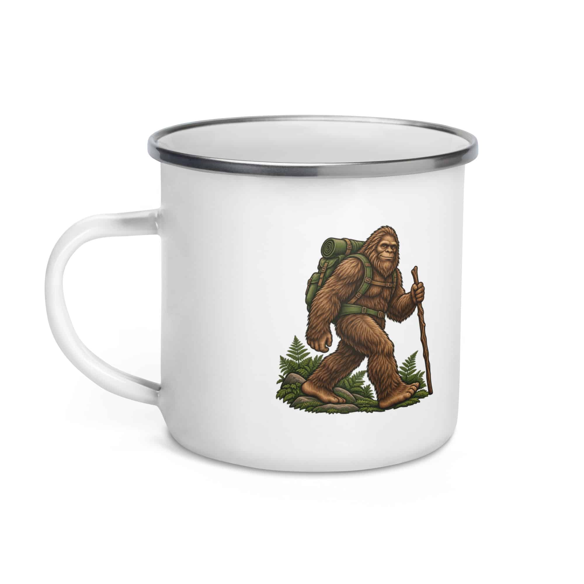 Bigfoot Backpack Trail Hiker Enamel Camp Mug