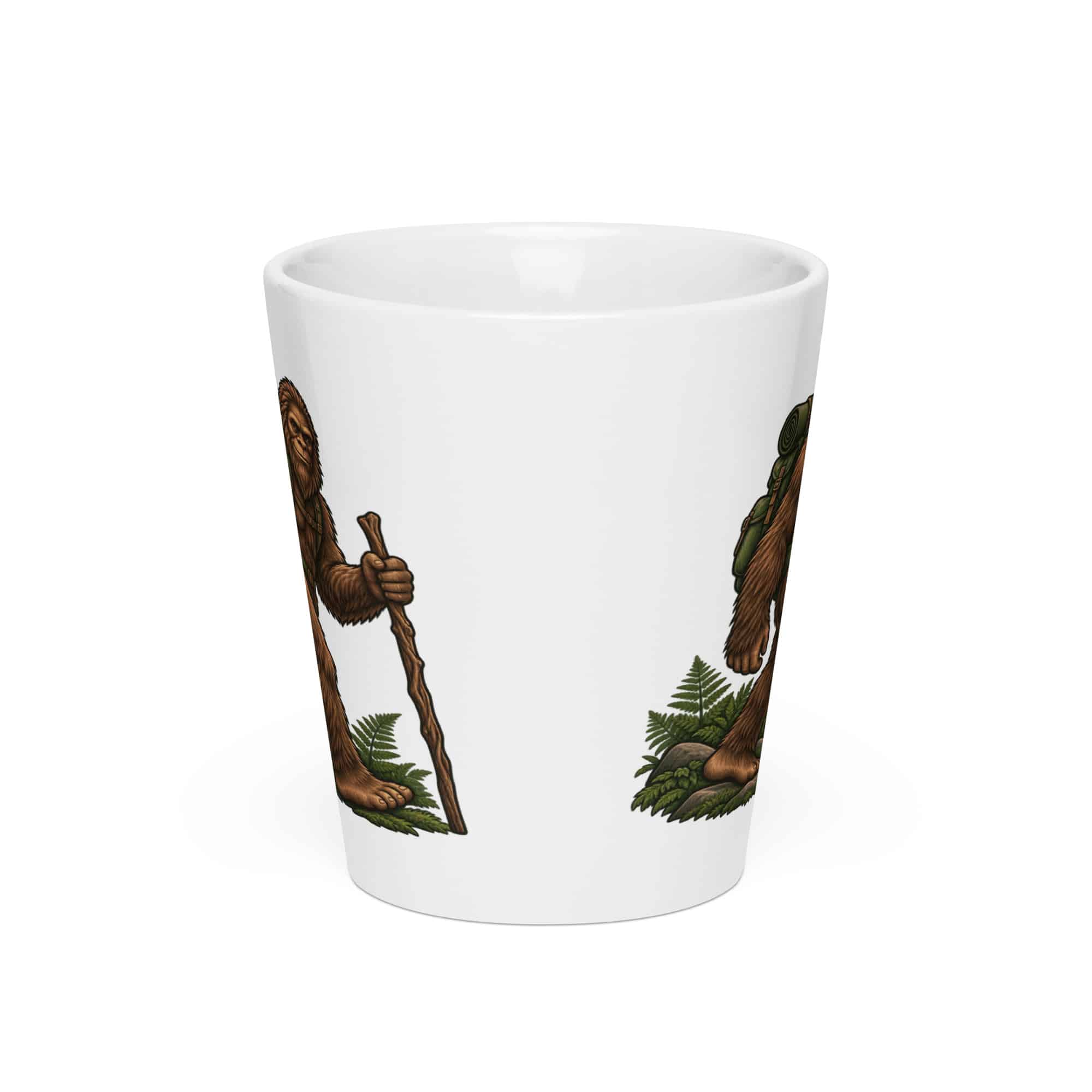 Bigfoot Backpack Trail Hiker Latte Mug