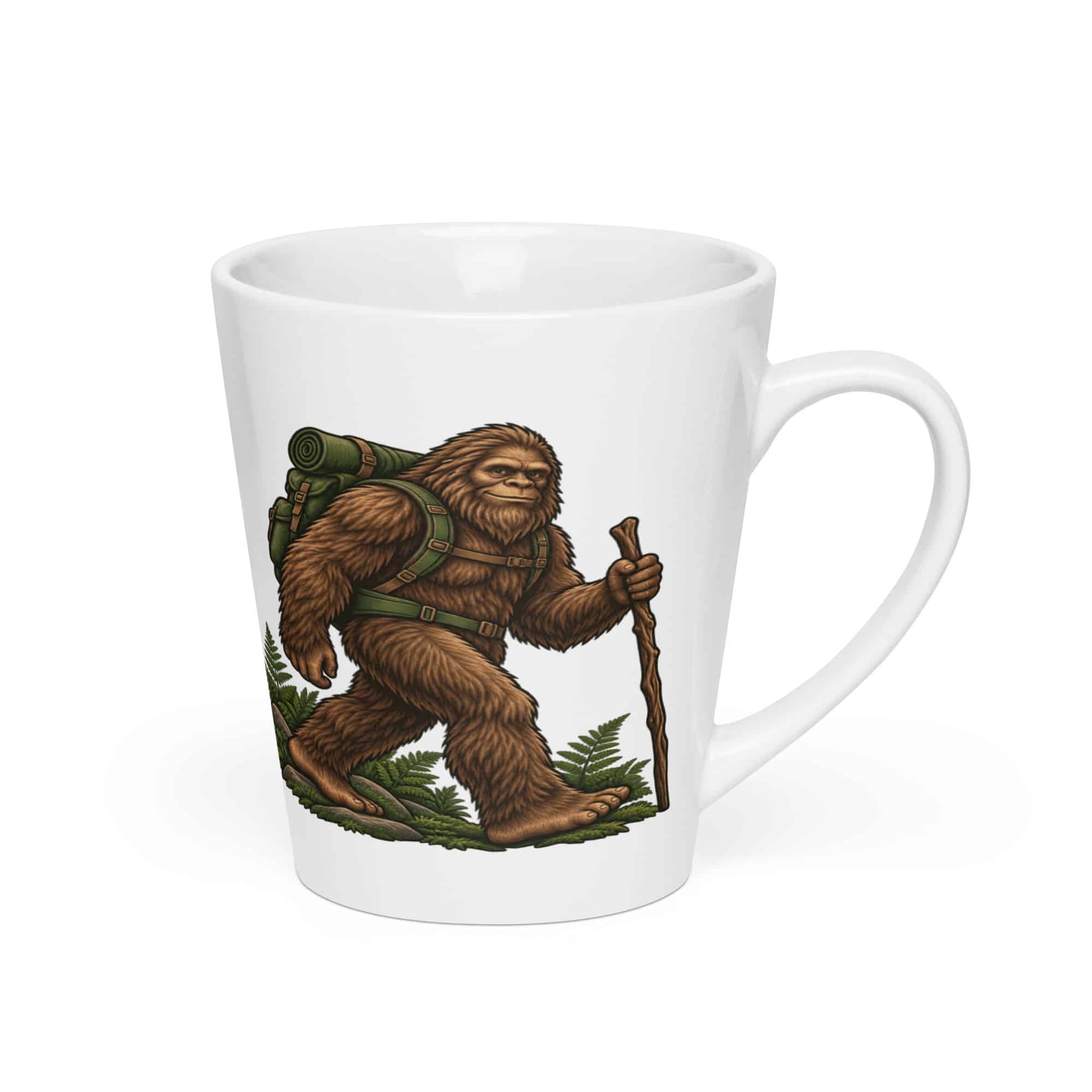 Bigfoot Backpack Trail Hiker Latte Mug