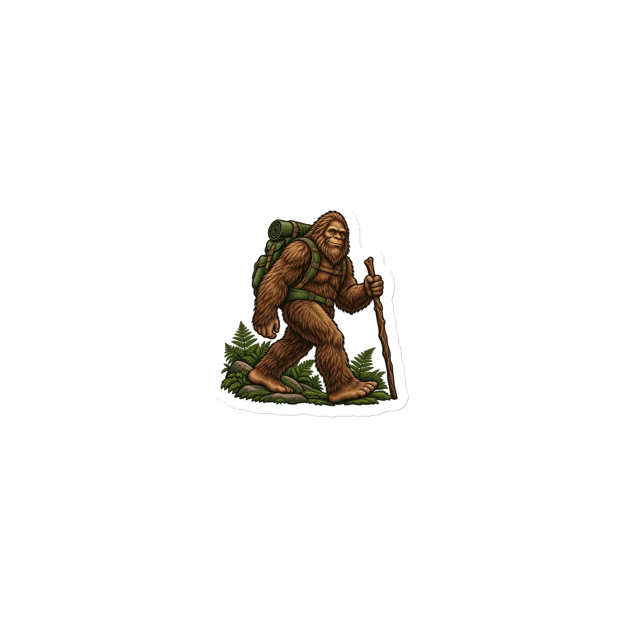 Bigfoot Backpack Trail Hiker Die-Cut Magnet