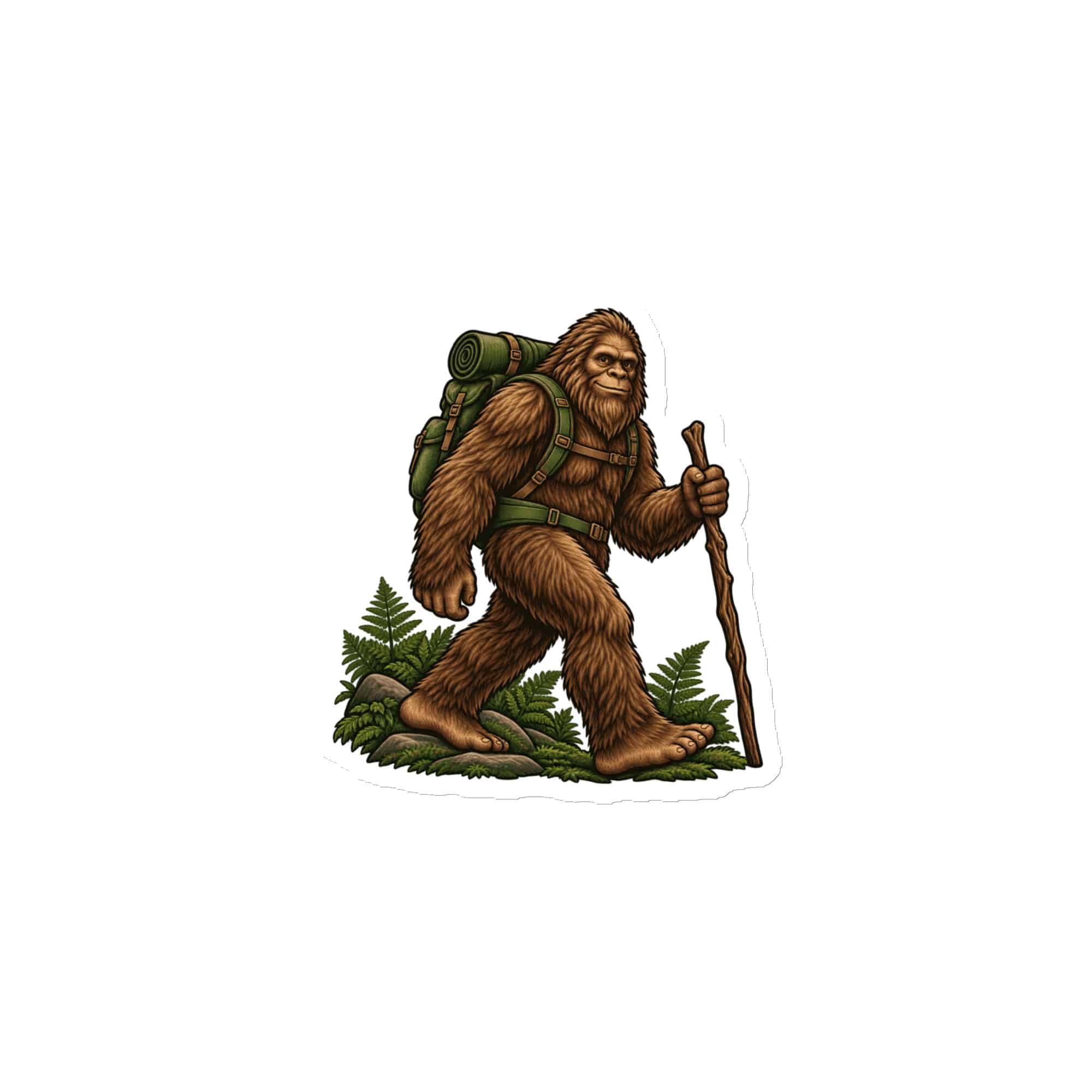 Bigfoot Backpack Trail Hiker Die-Cut Magnet
