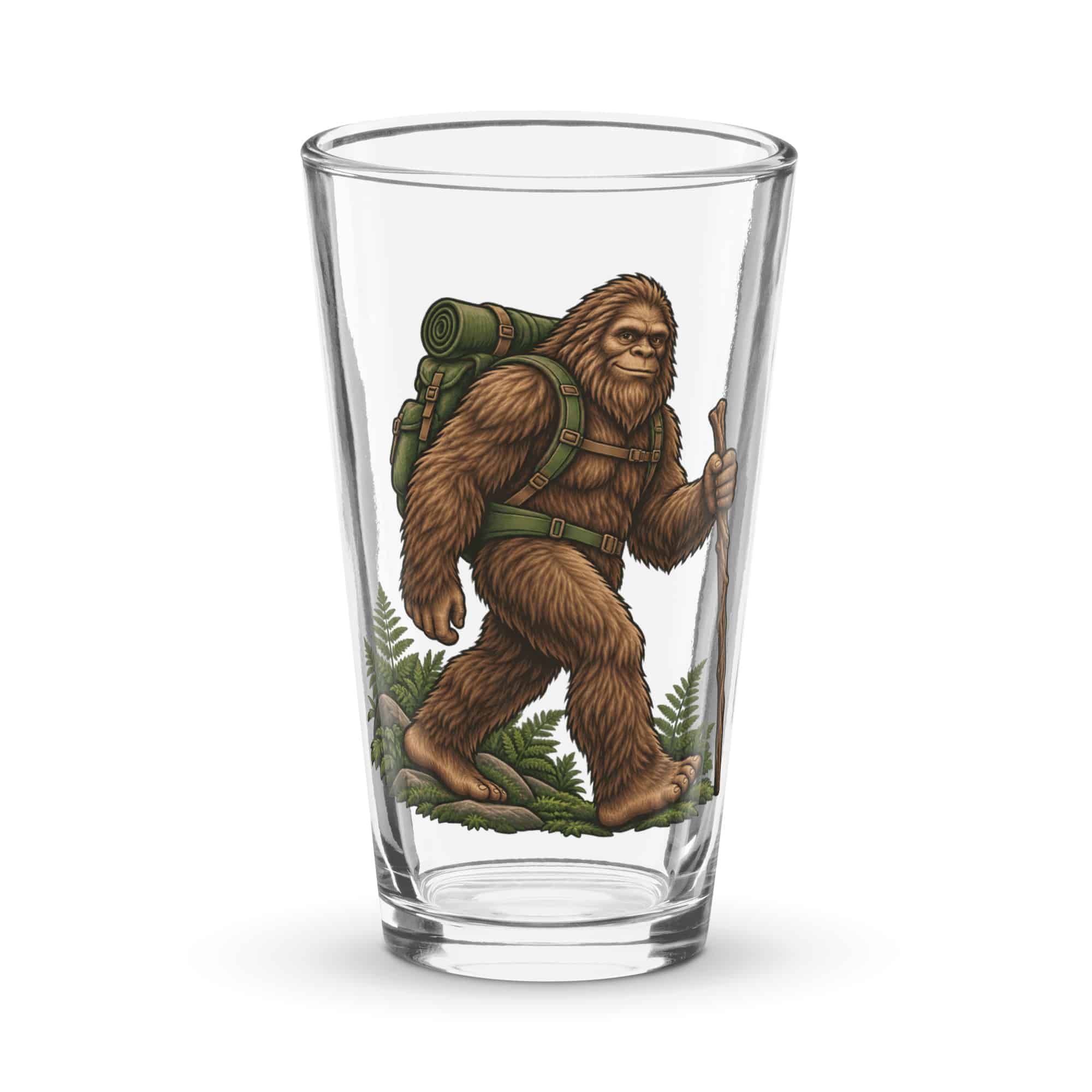 Weekend Trail Bigfoot Hiker Pint Glass