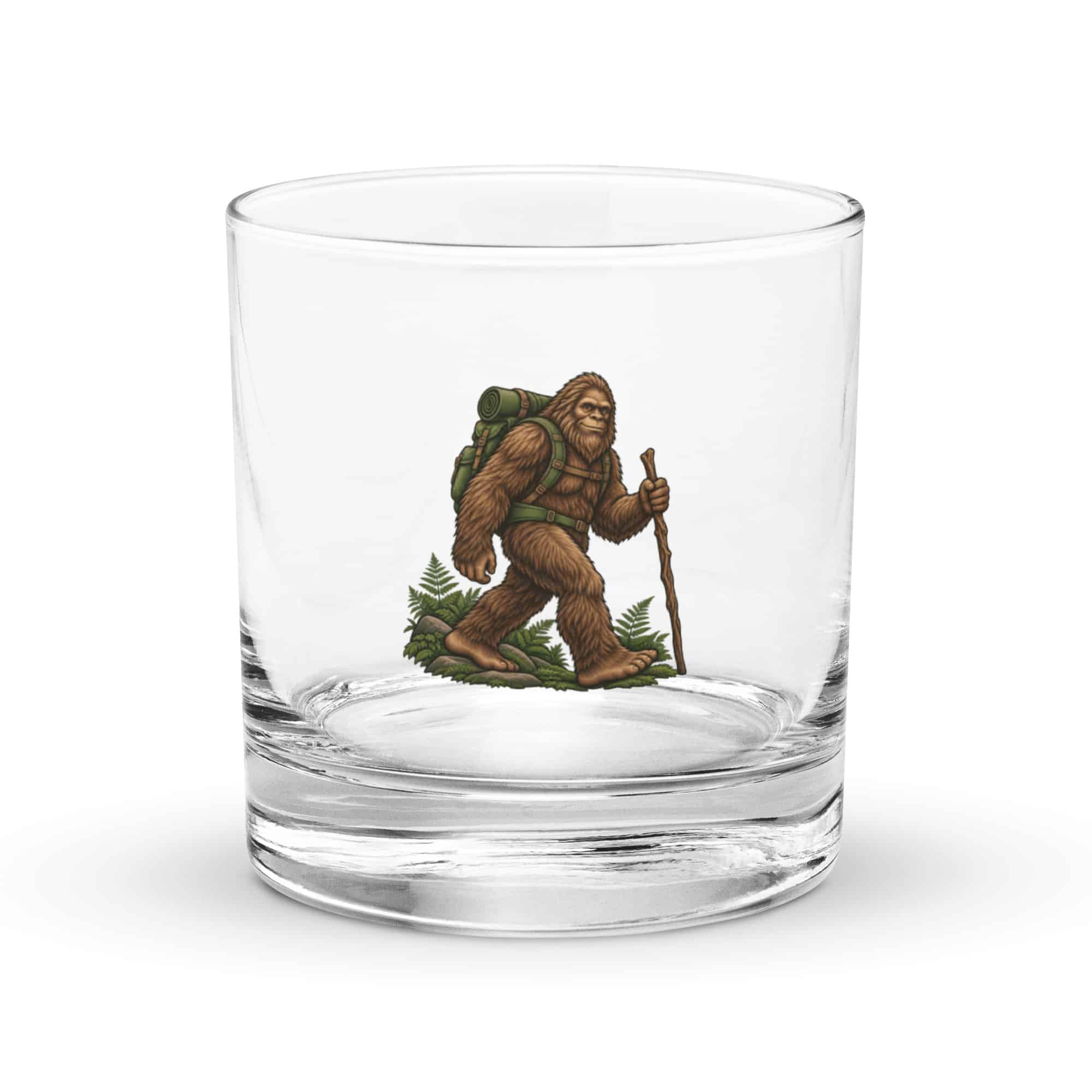 Weekend Trail Bigfoot Hiker Rocks Glass