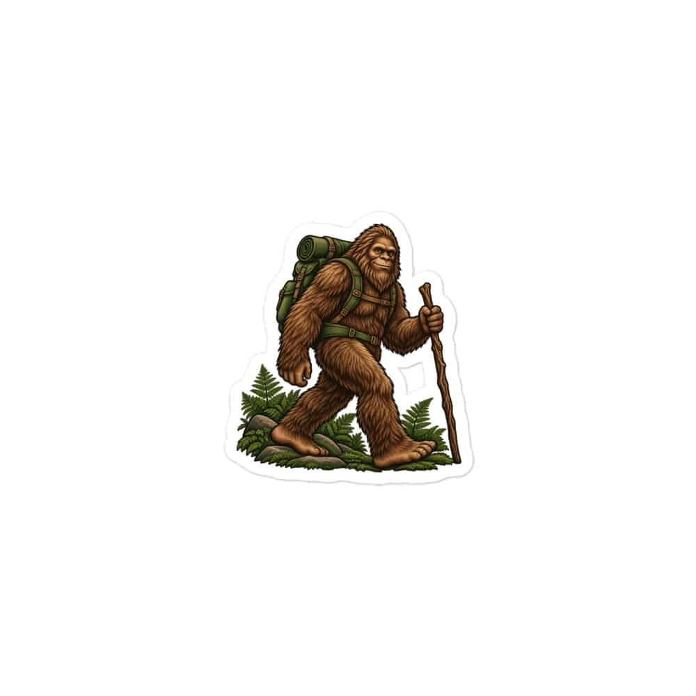 Bigfoot Backpack Trail Hiker Vinyl Sticker