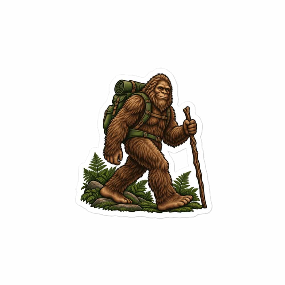 Bigfoot Backpack Trail Hiker Vinyl Sticker