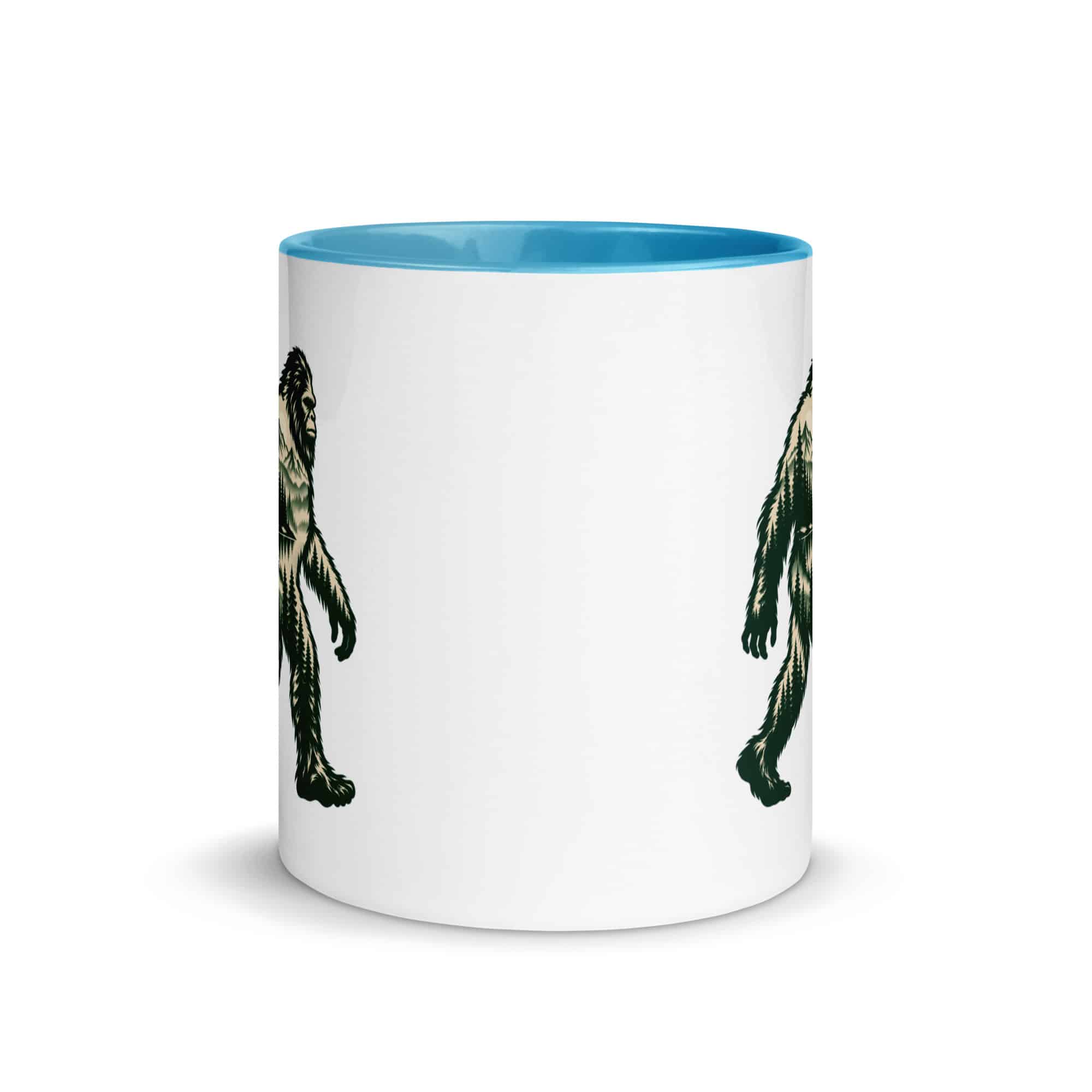 Pine Forest Cutout Bigfoot Color Inside Mug