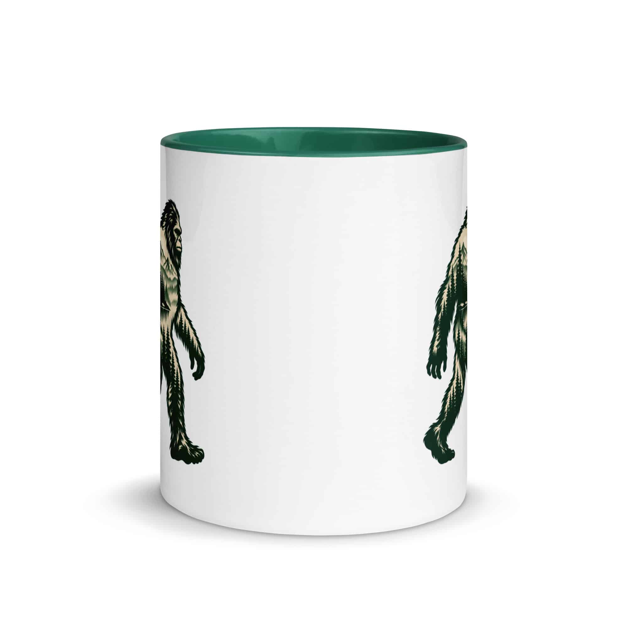 Pine Forest Cutout Bigfoot Color Inside Mug