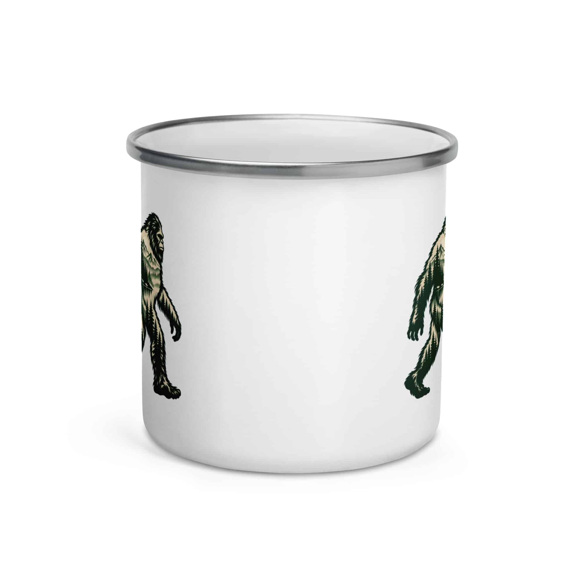 Pine Forest Bigfoot Enamel Camp Mug