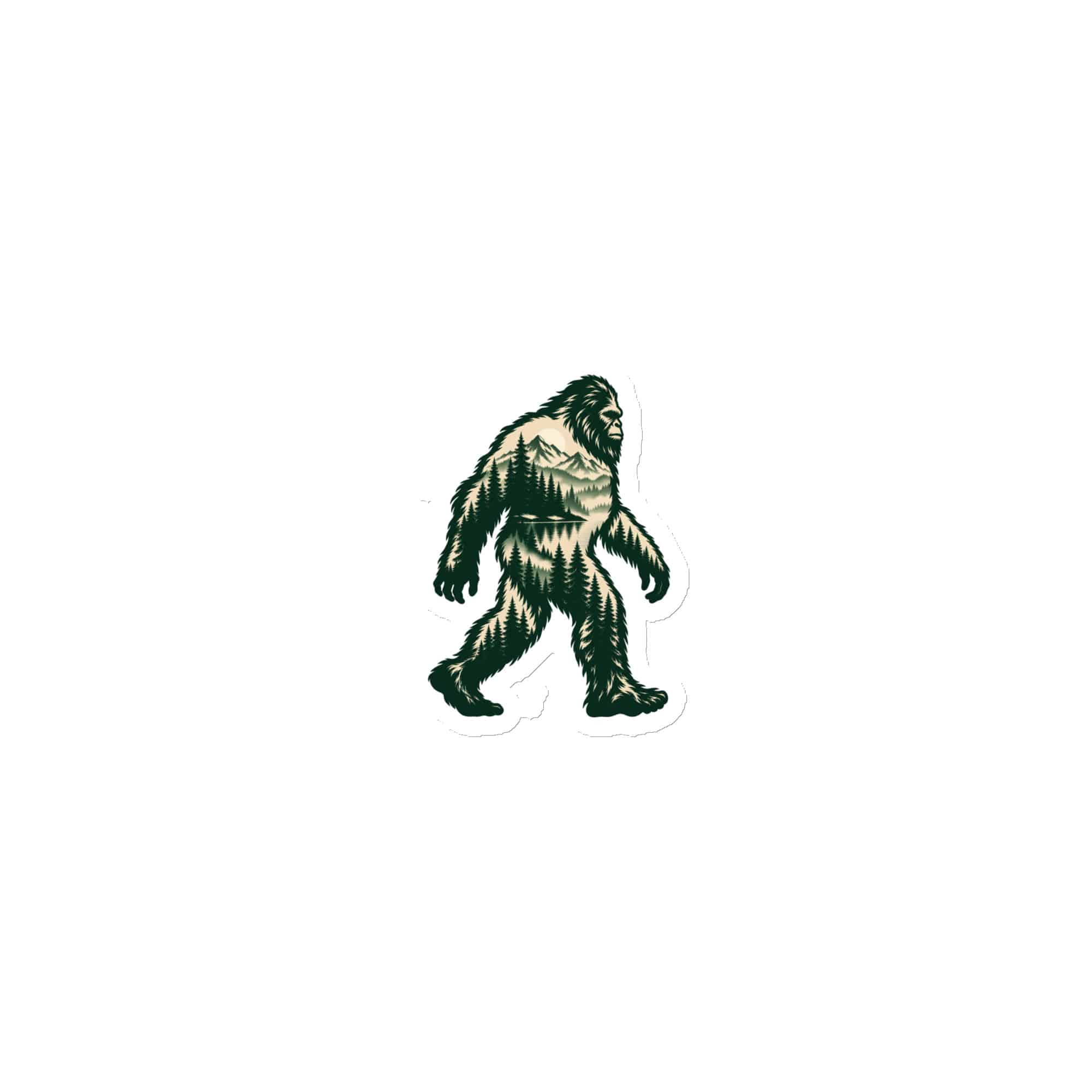 Pine Forest Bigfoot Die-Cut Magnet