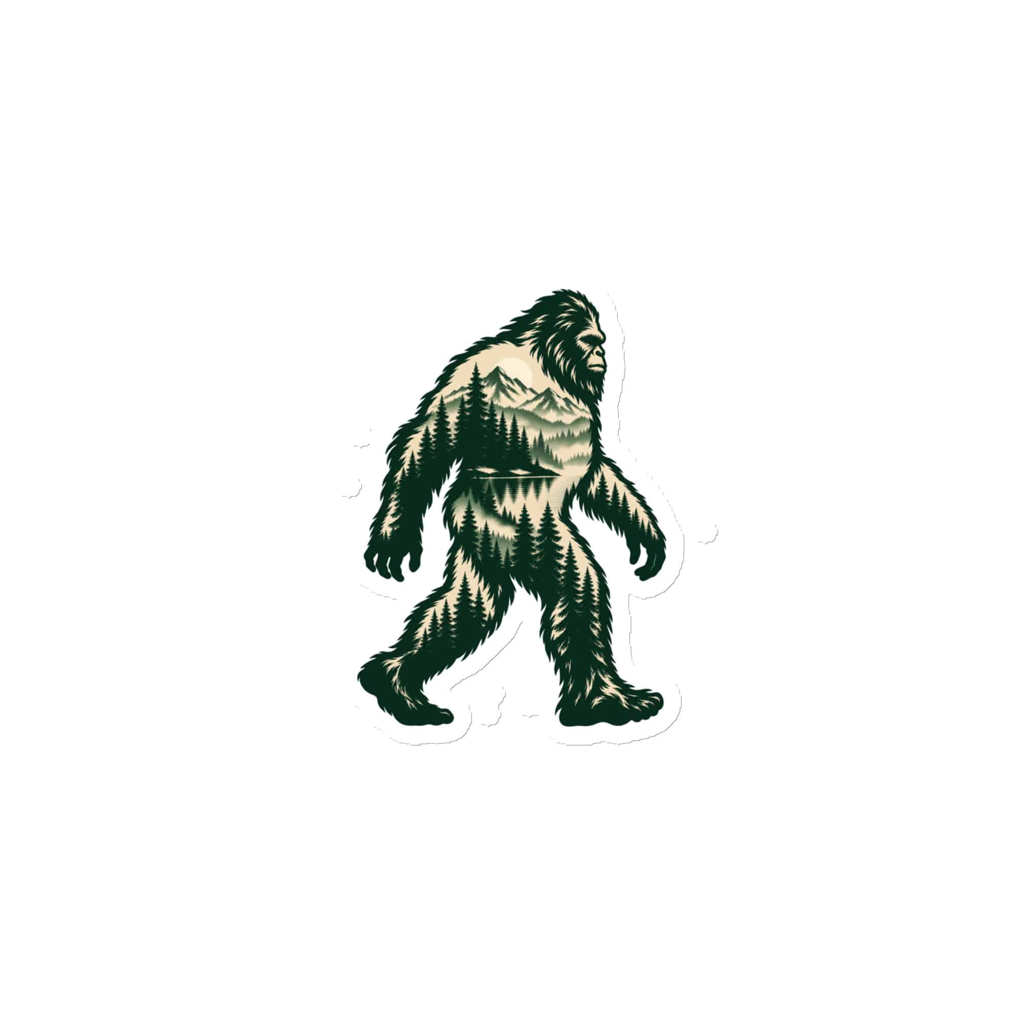 Pine Forest Bigfoot Die-Cut Magnet