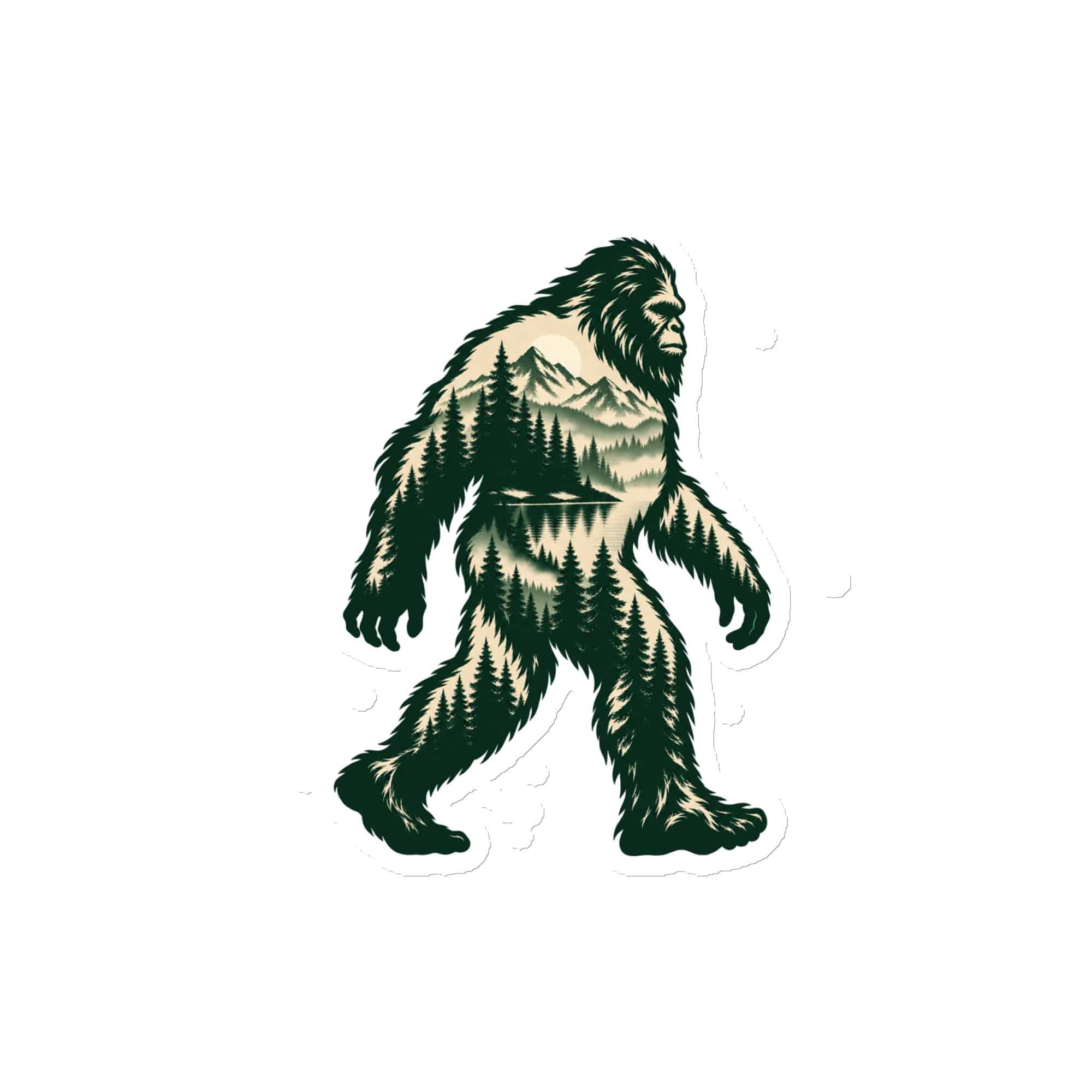 Pine Forest Bigfoot Die-Cut Magnet