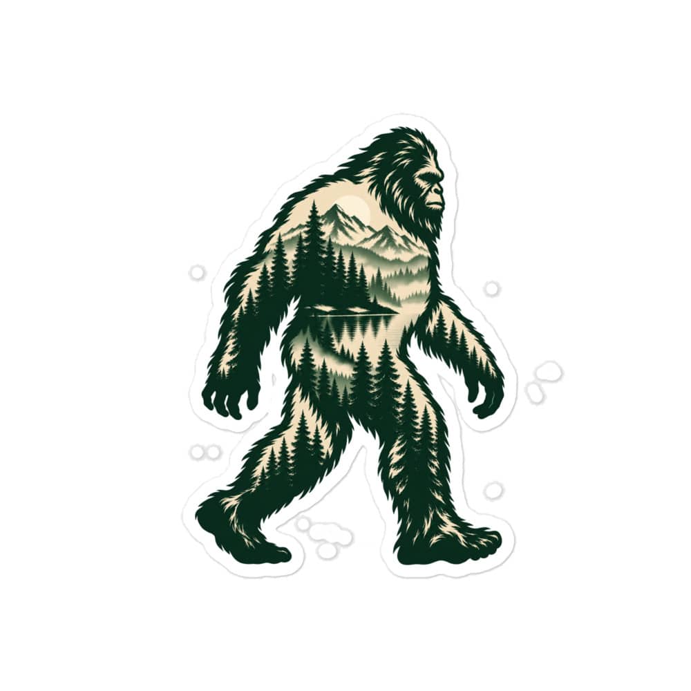 Pine Forest Bigfoot Vinyl Sticker