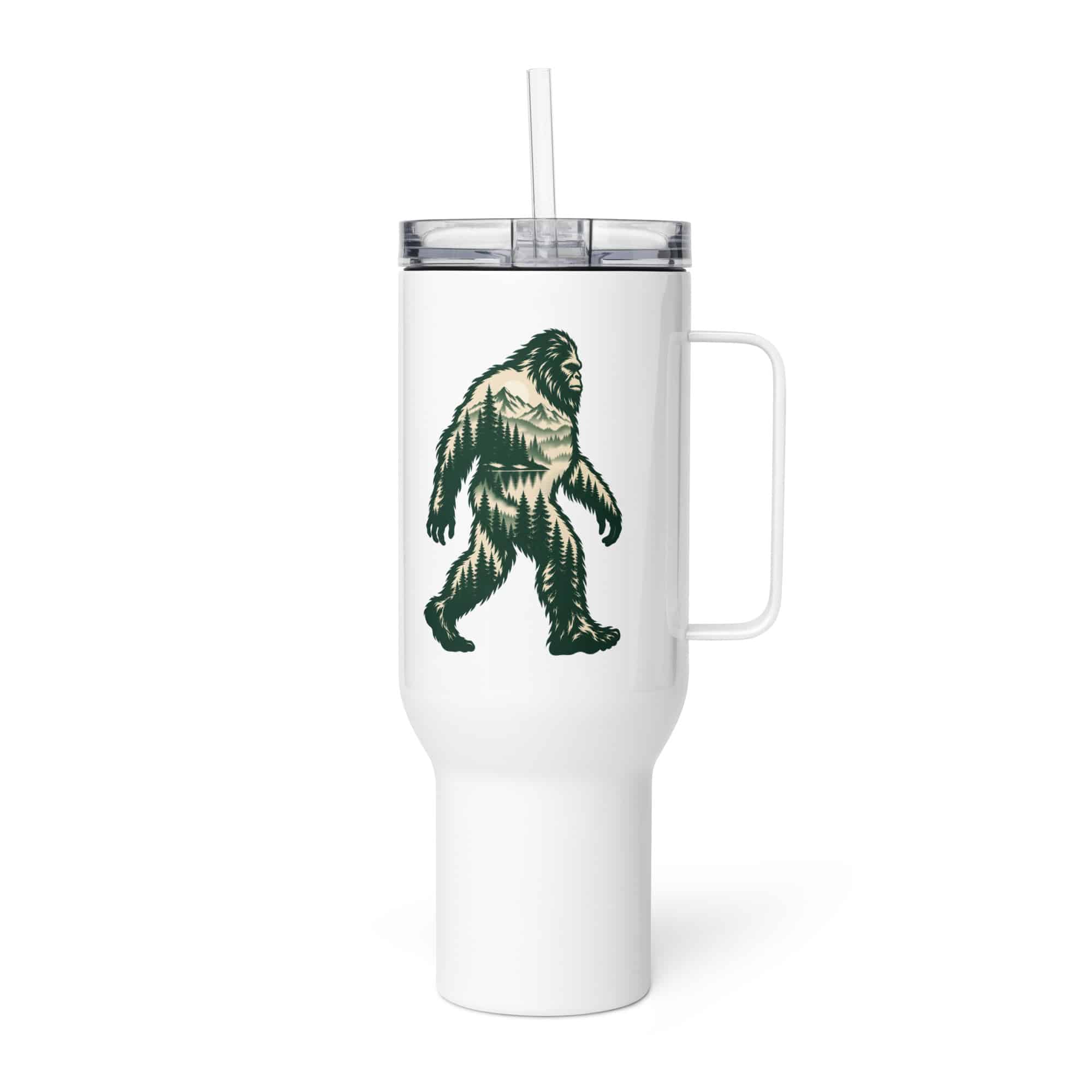 Pine Forest Bigfoot Travel Mug