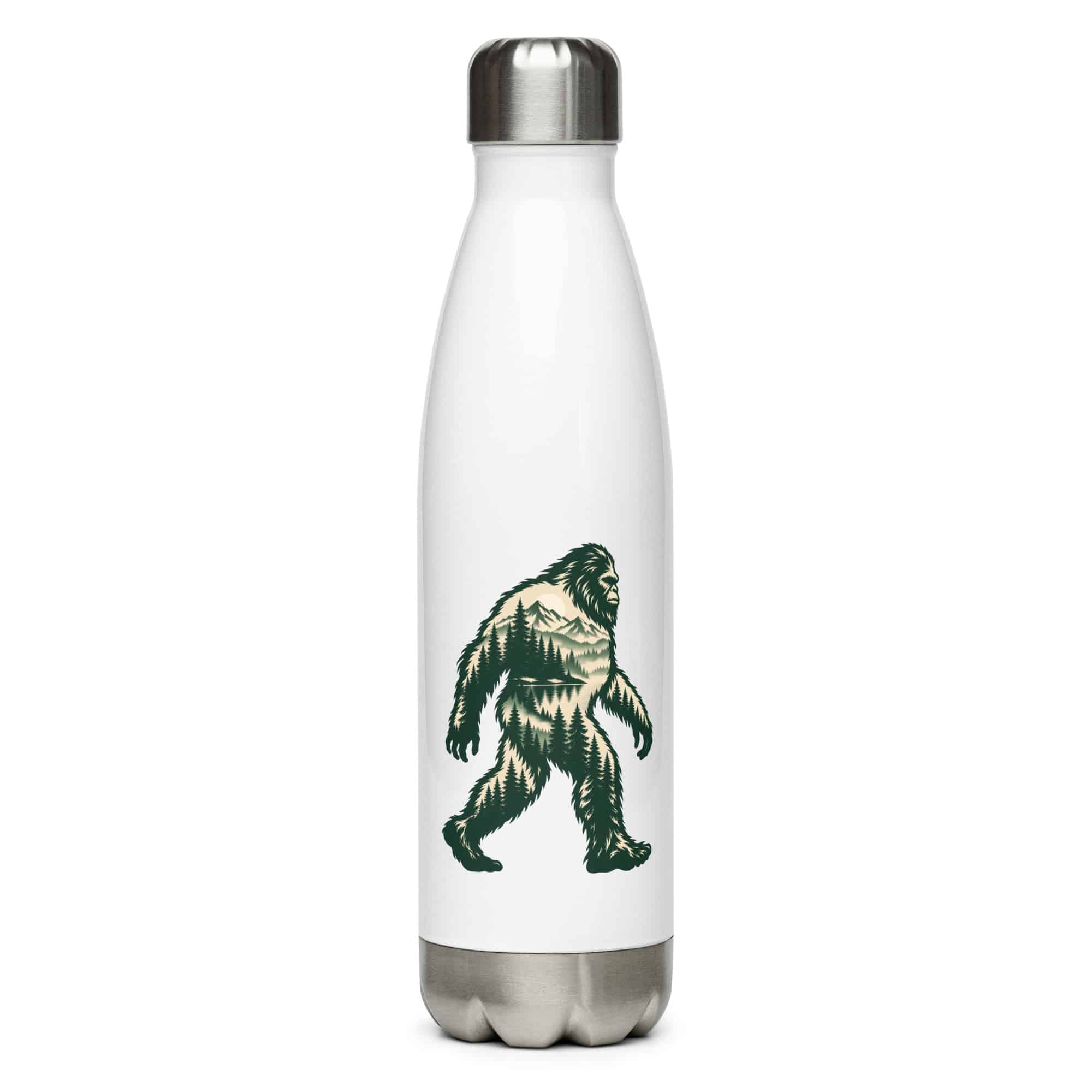 Pine Forest Cutout Bigfoot Water Bottle