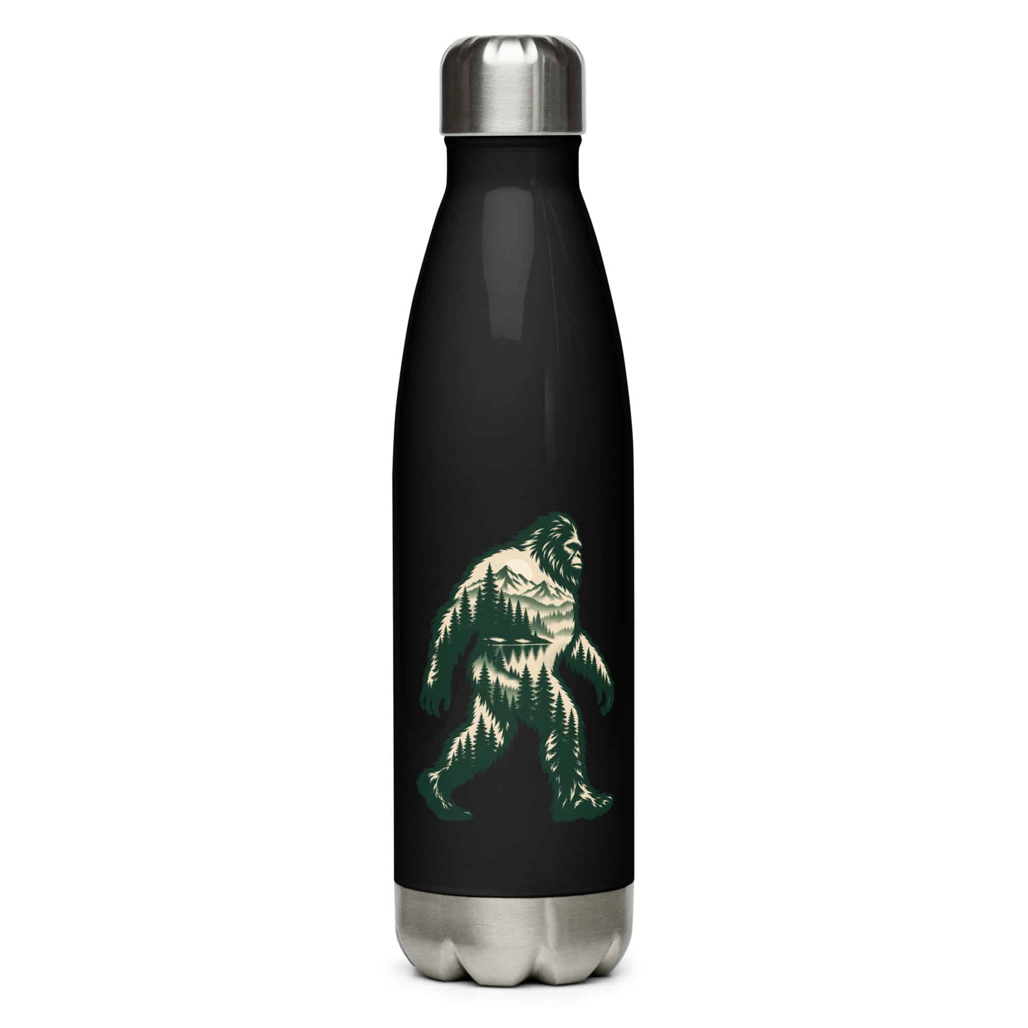 Pine Forest Cutout Bigfoot Water Bottle