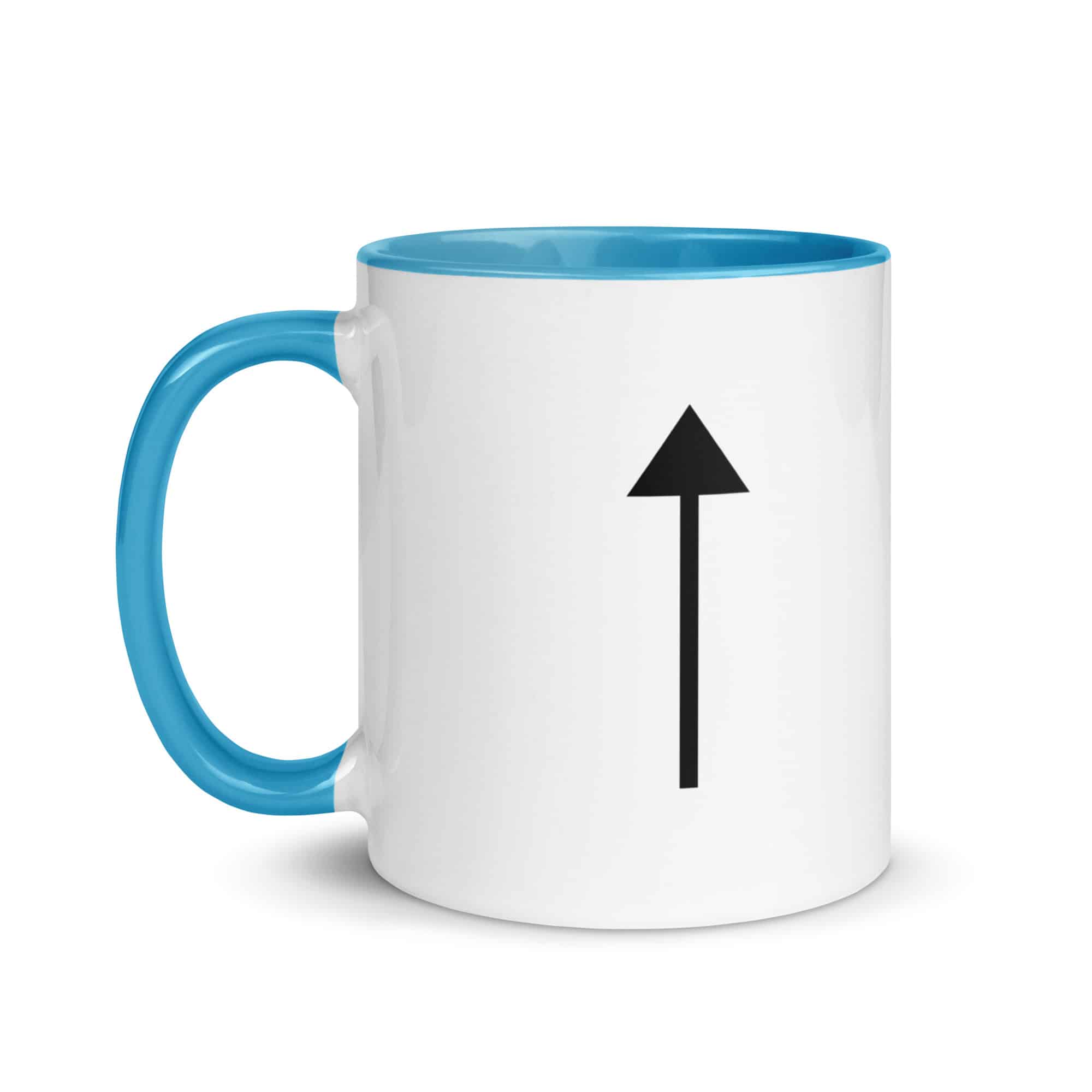 Black Upward Trail Arrow Color Inside Mug
