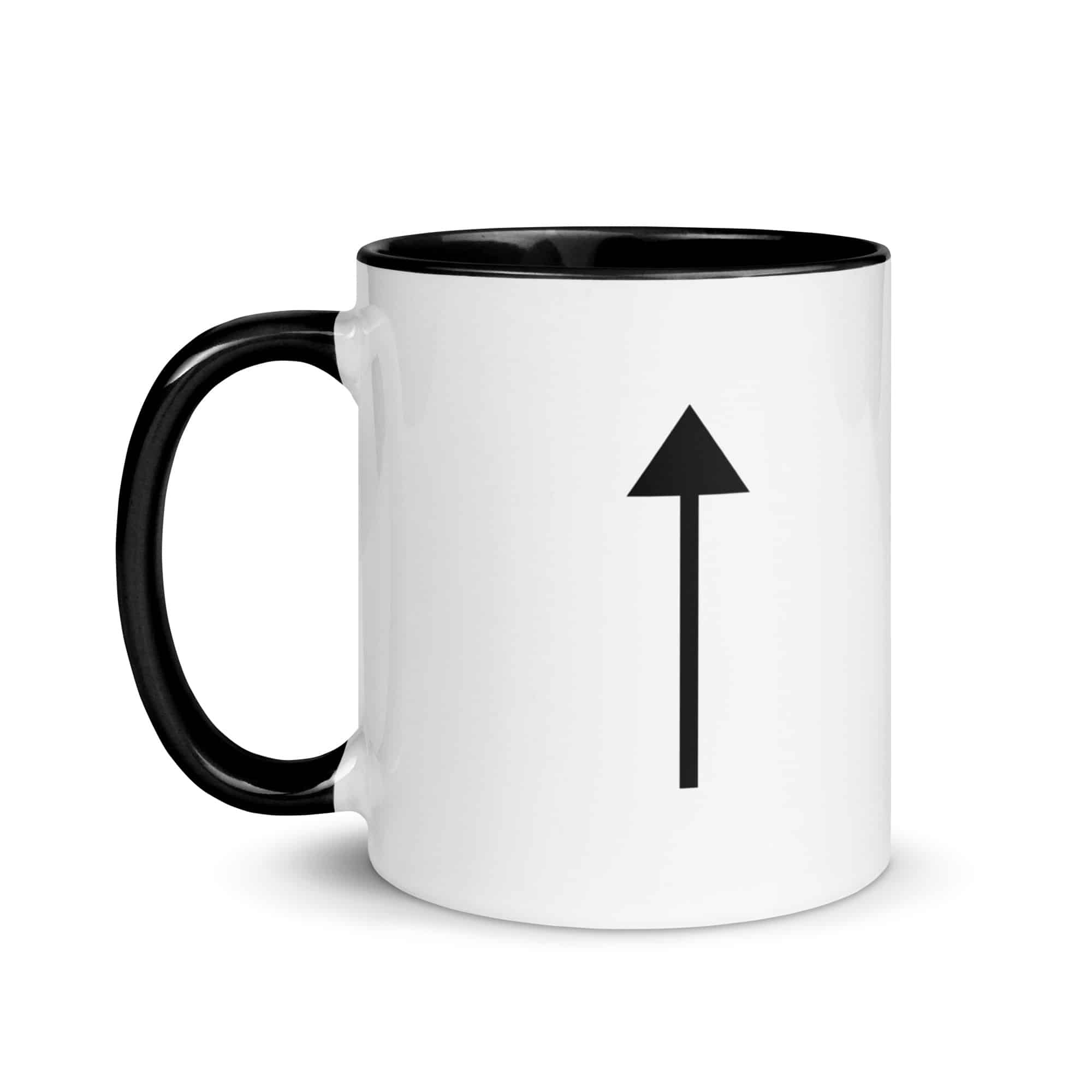 Black Upward Trail Arrow Color Inside Mug