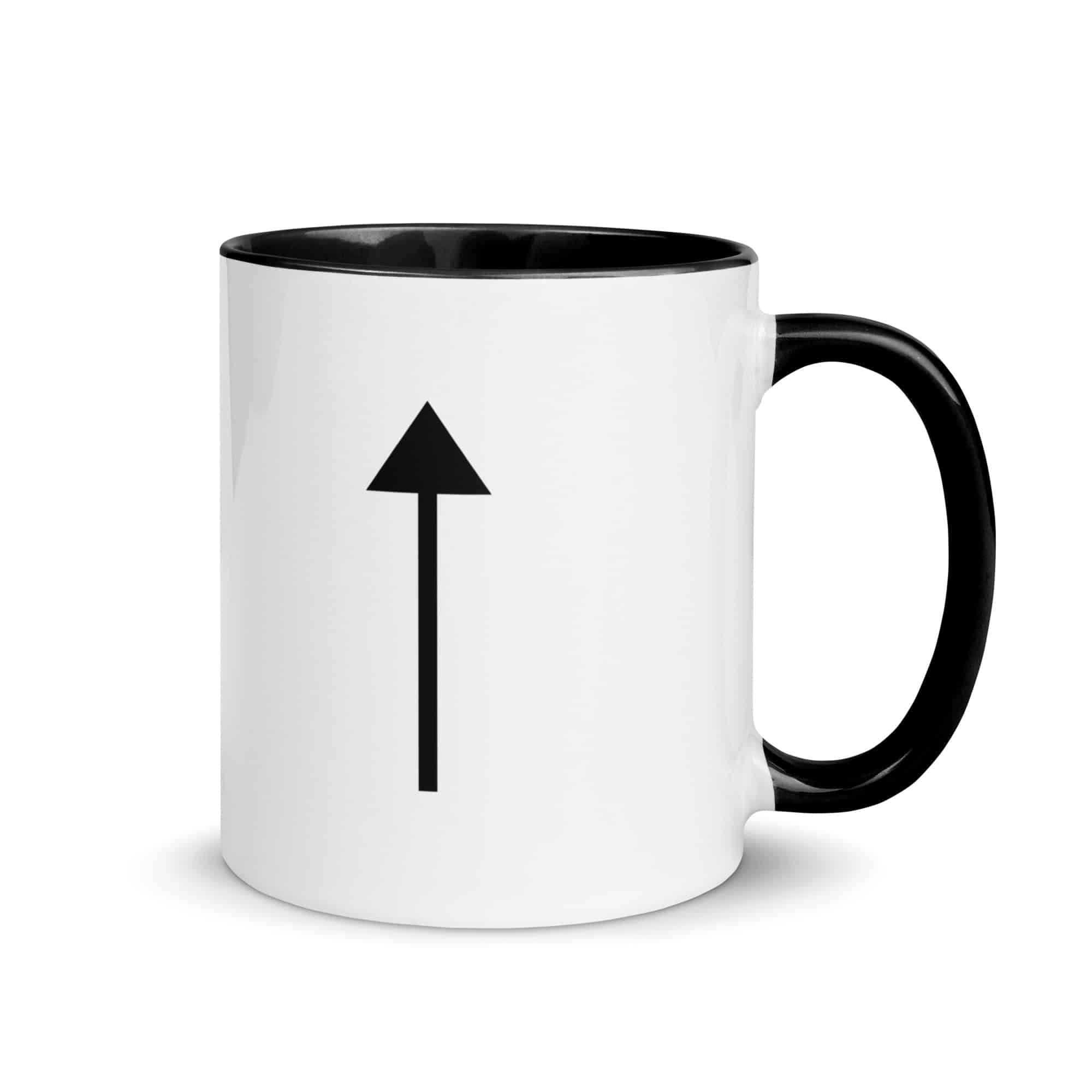 Black Upward Trail Arrow Color Inside Mug