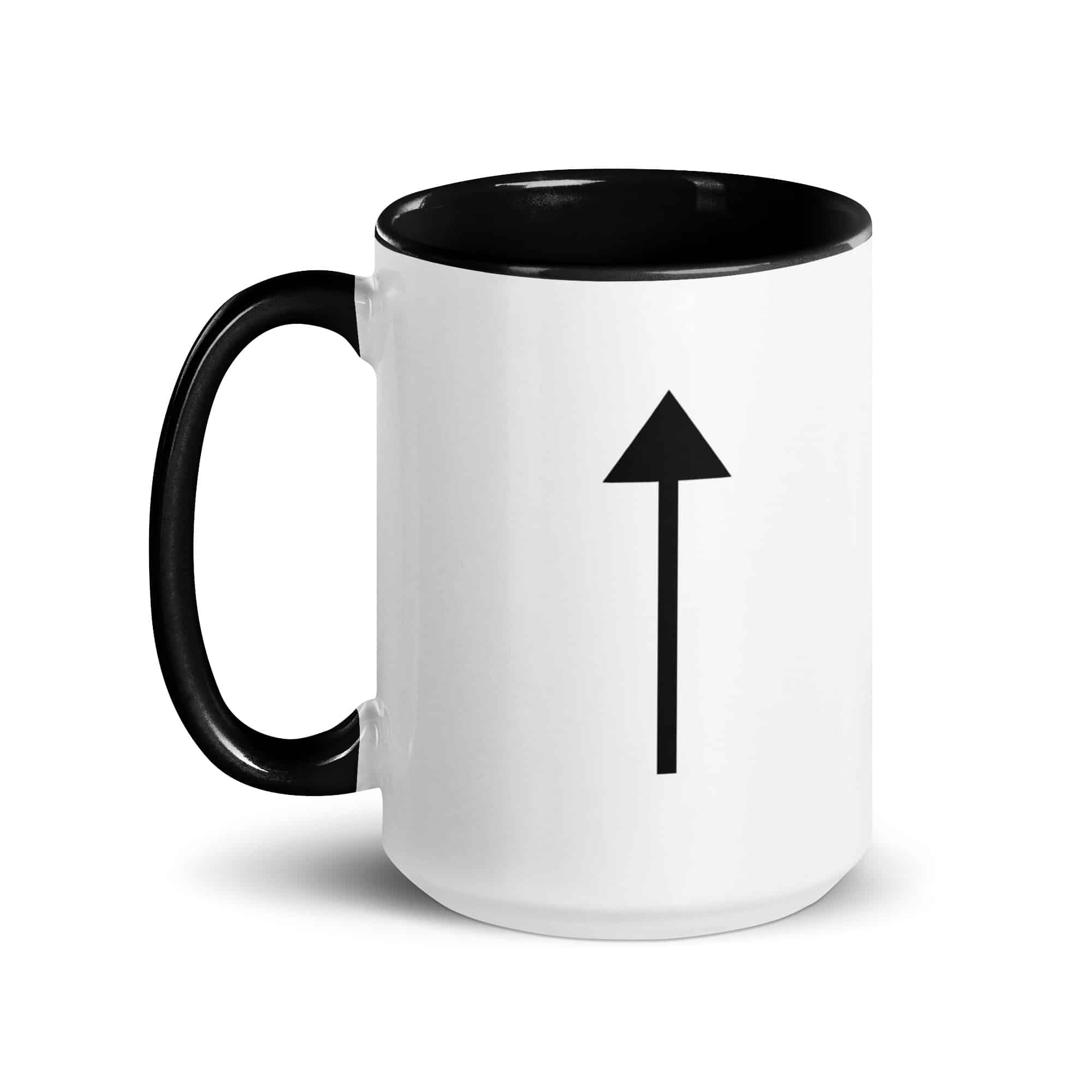Black Upward Trail Arrow Color Inside Mug