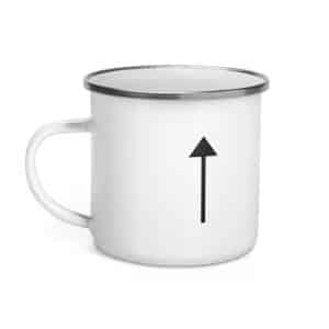 07 Upward Trail Arrow Black Enamel Camp Mug - 12 oz - Left