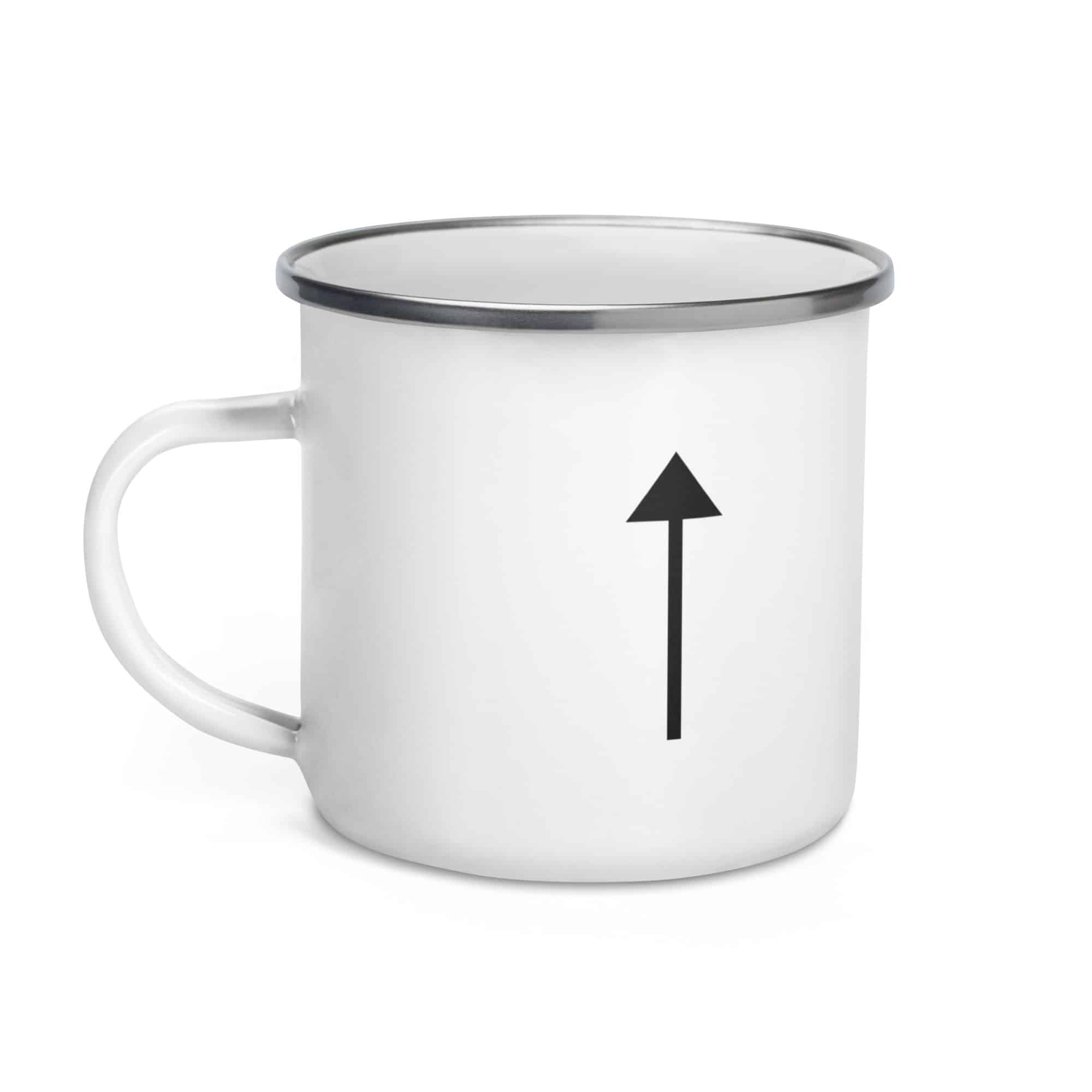 Black Upward Trail Arrow Enamel Camp Mug