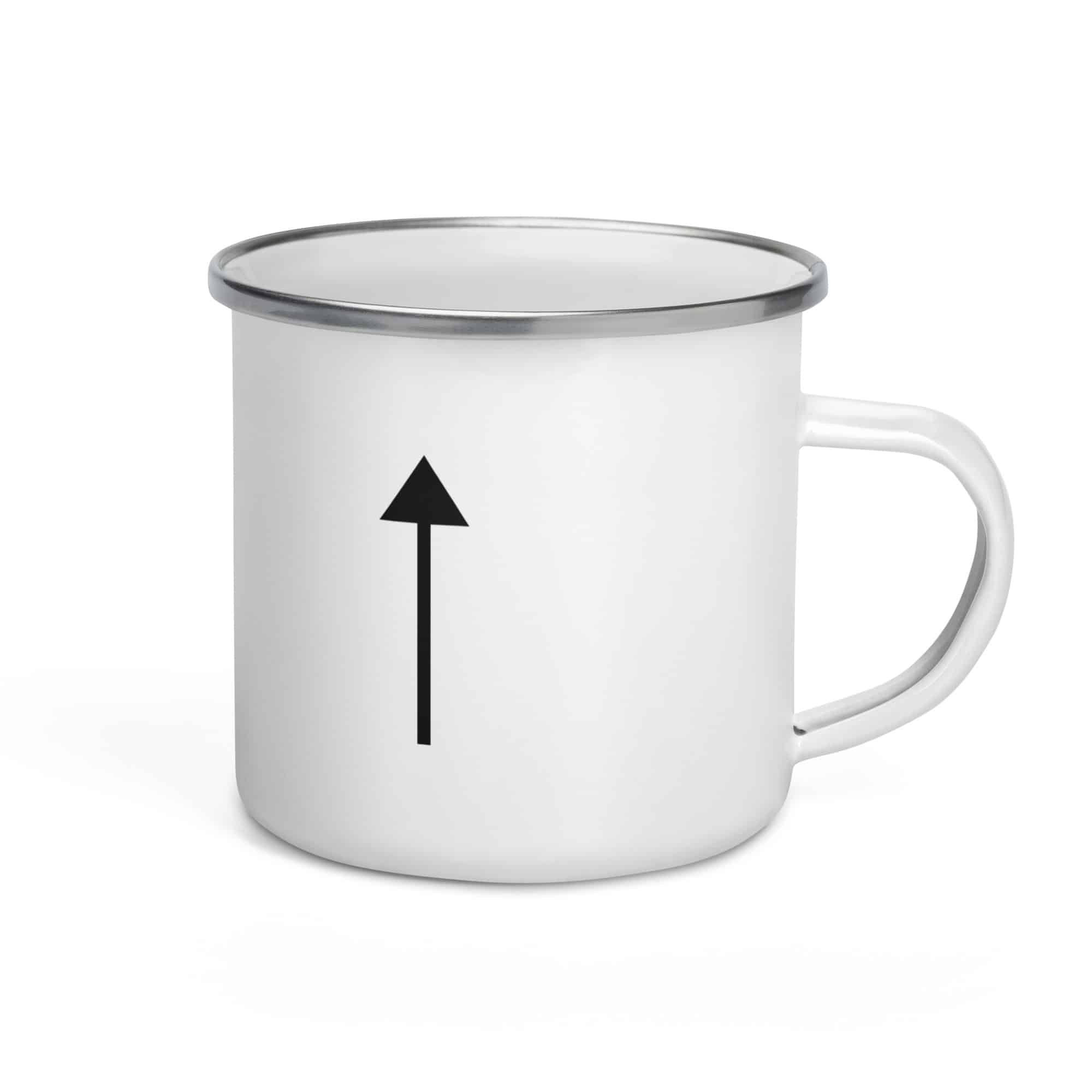 Black Upward Trail Arrow Enamel Camp Mug