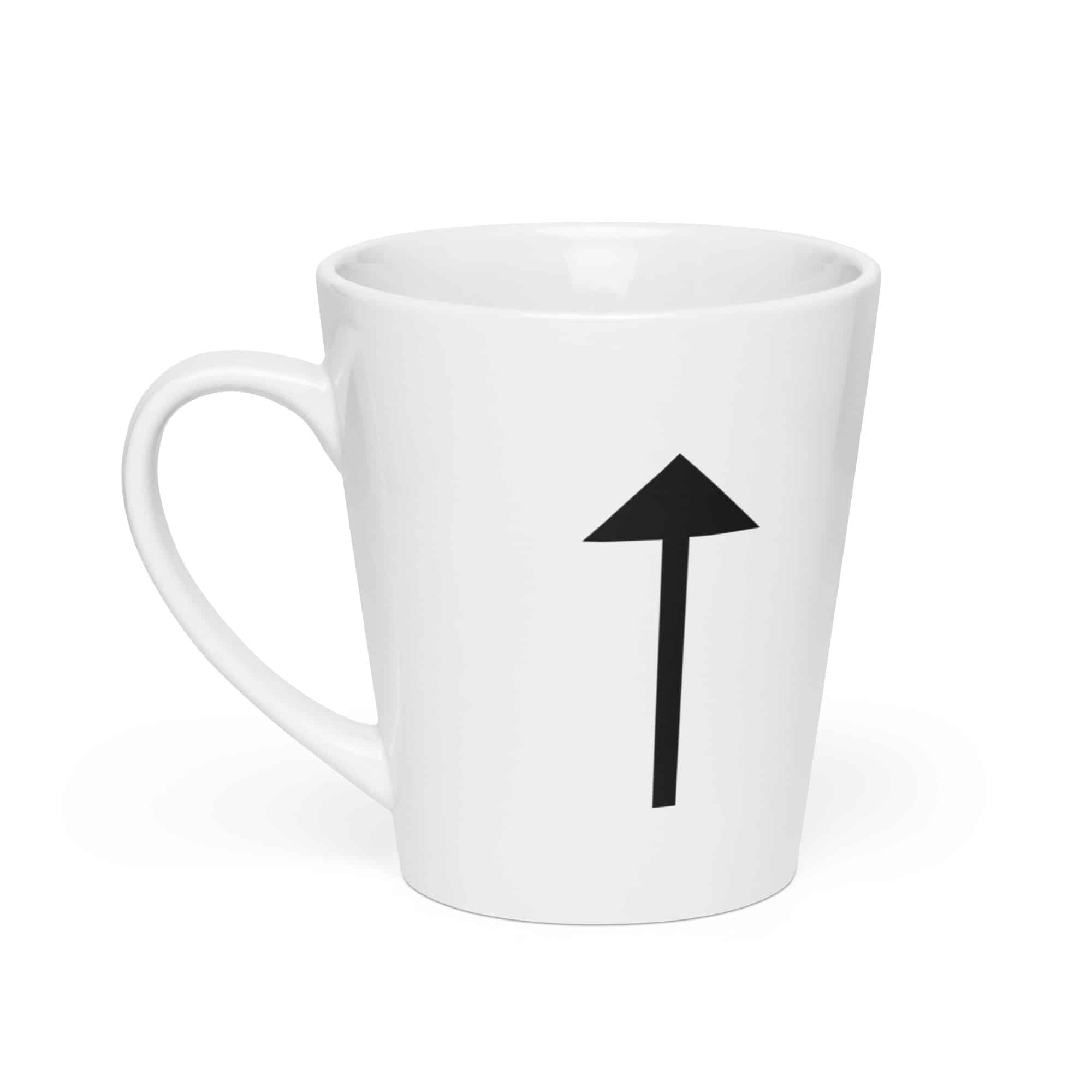 Black Upward Trail Arrow Latte Mug
