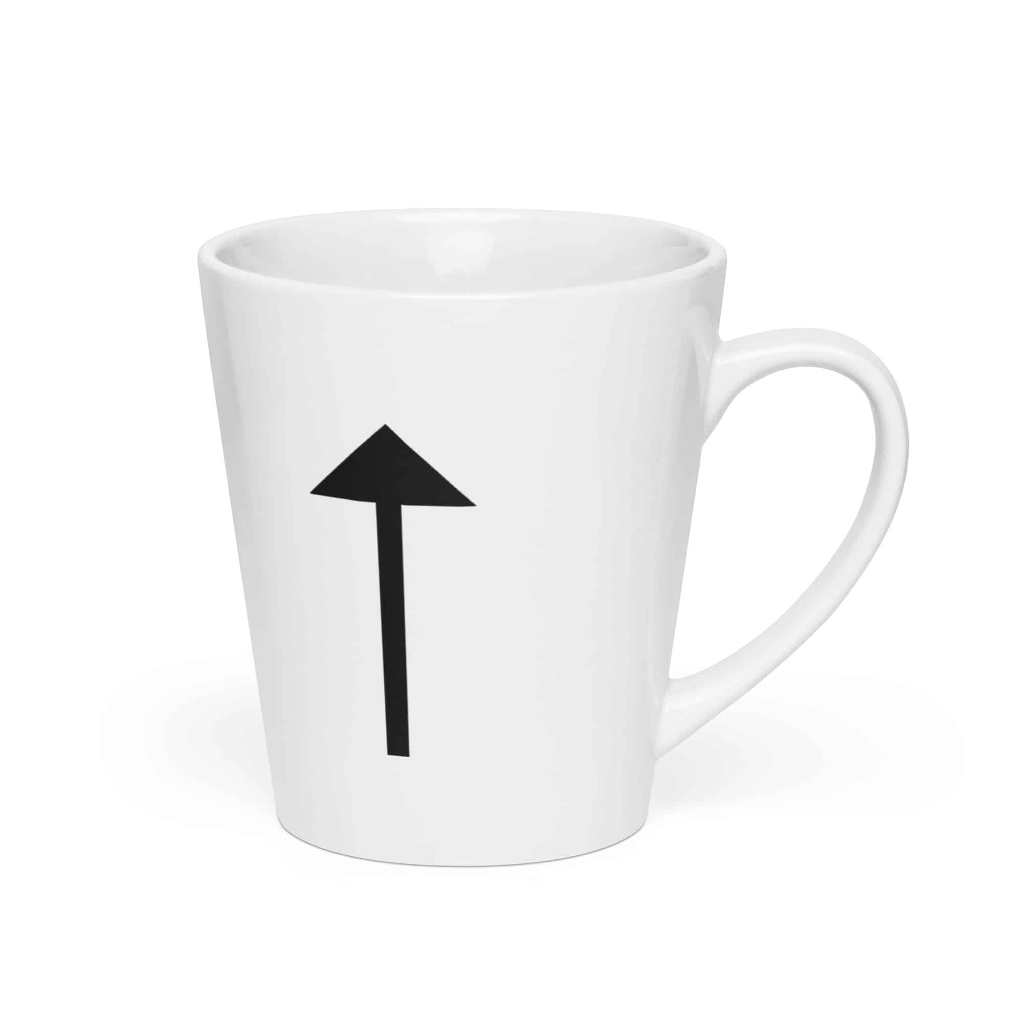 Black Upward Trail Arrow Latte Mug