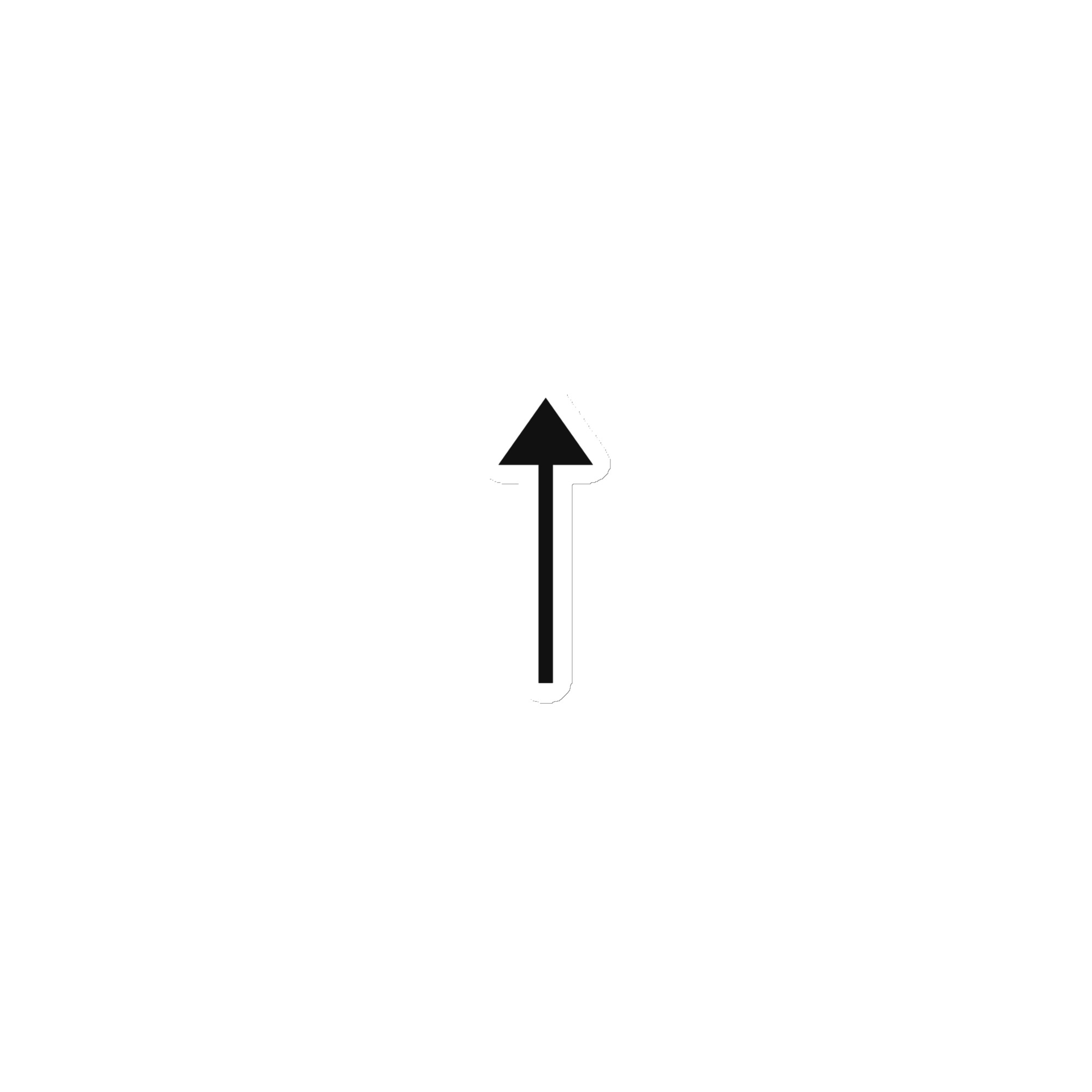 Black Upward Trail Arrow Die-Cut Magnet