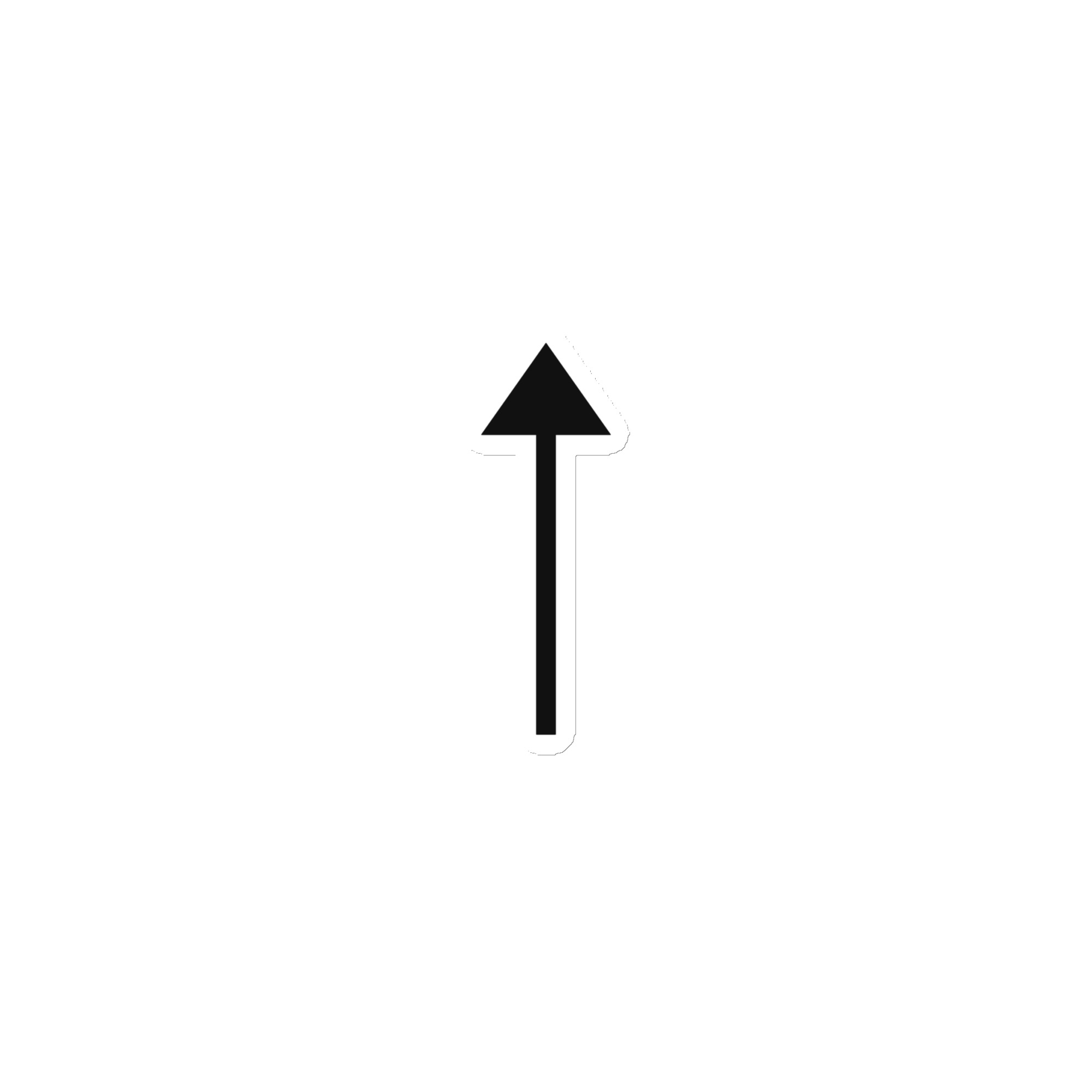 Black Upward Trail Arrow Die-Cut Magnet