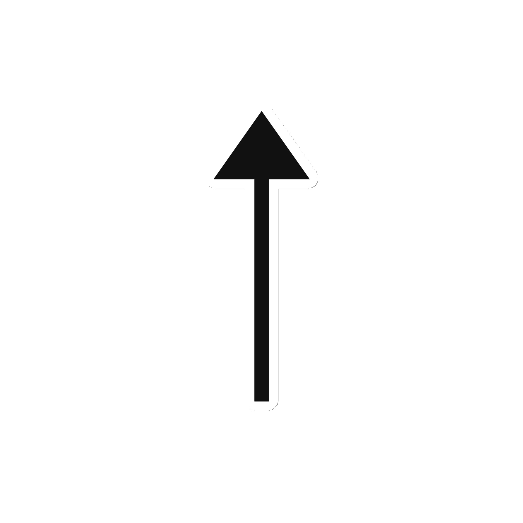 Black Upward Trail Arrow Die-Cut Magnet