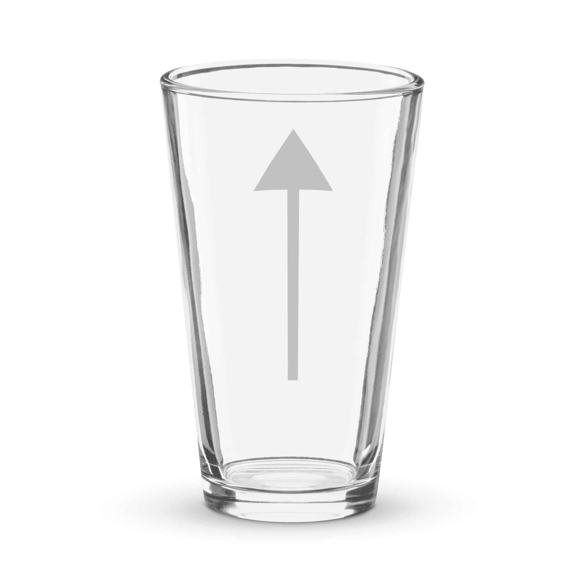 Black Upward Trail Arrow Pint Glass