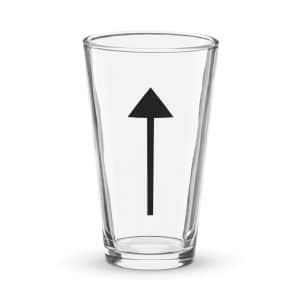 07 Upward Trail Arrow Black Pint Glass - 16 oz - Main