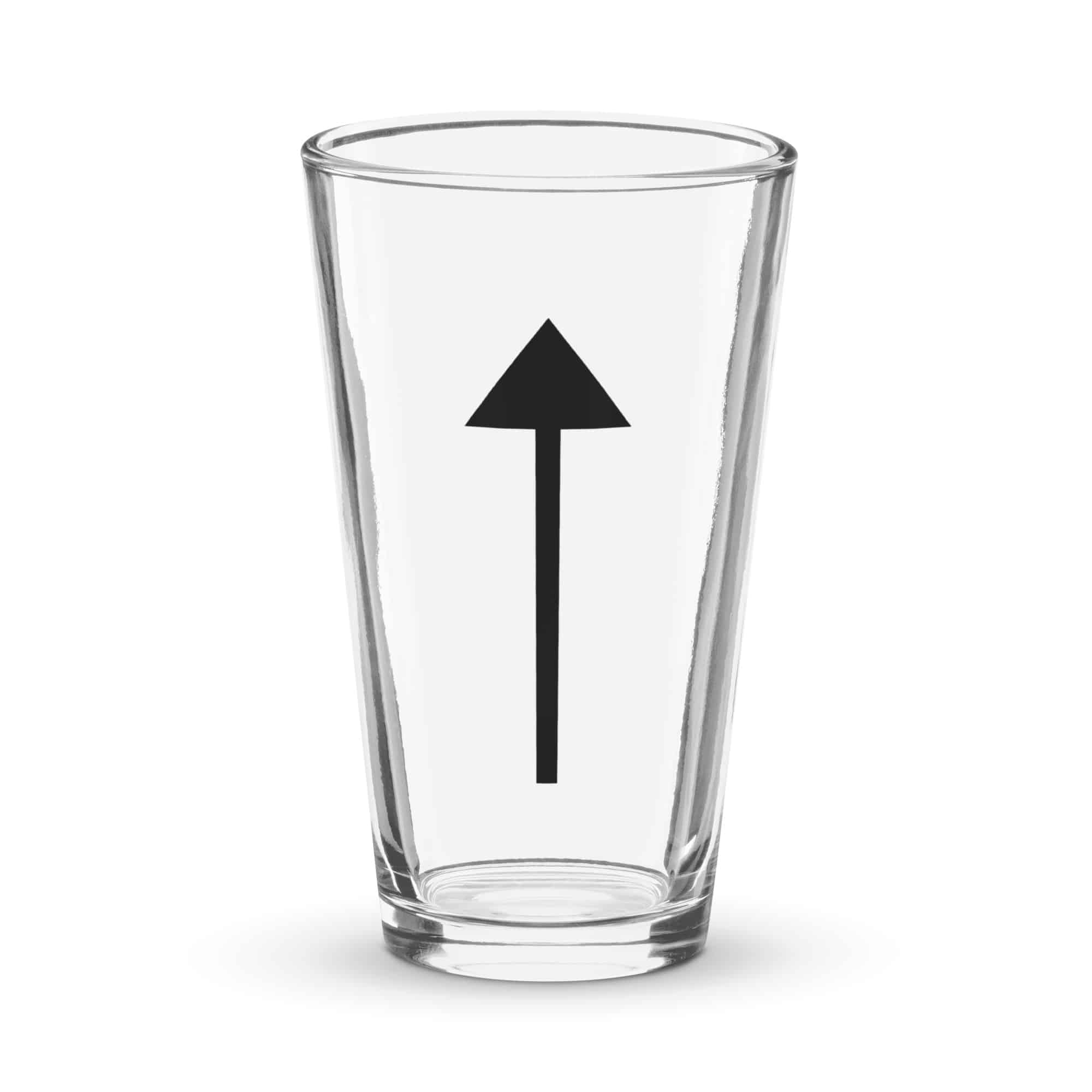 Black Upward Trail Arrow Pint Glass
