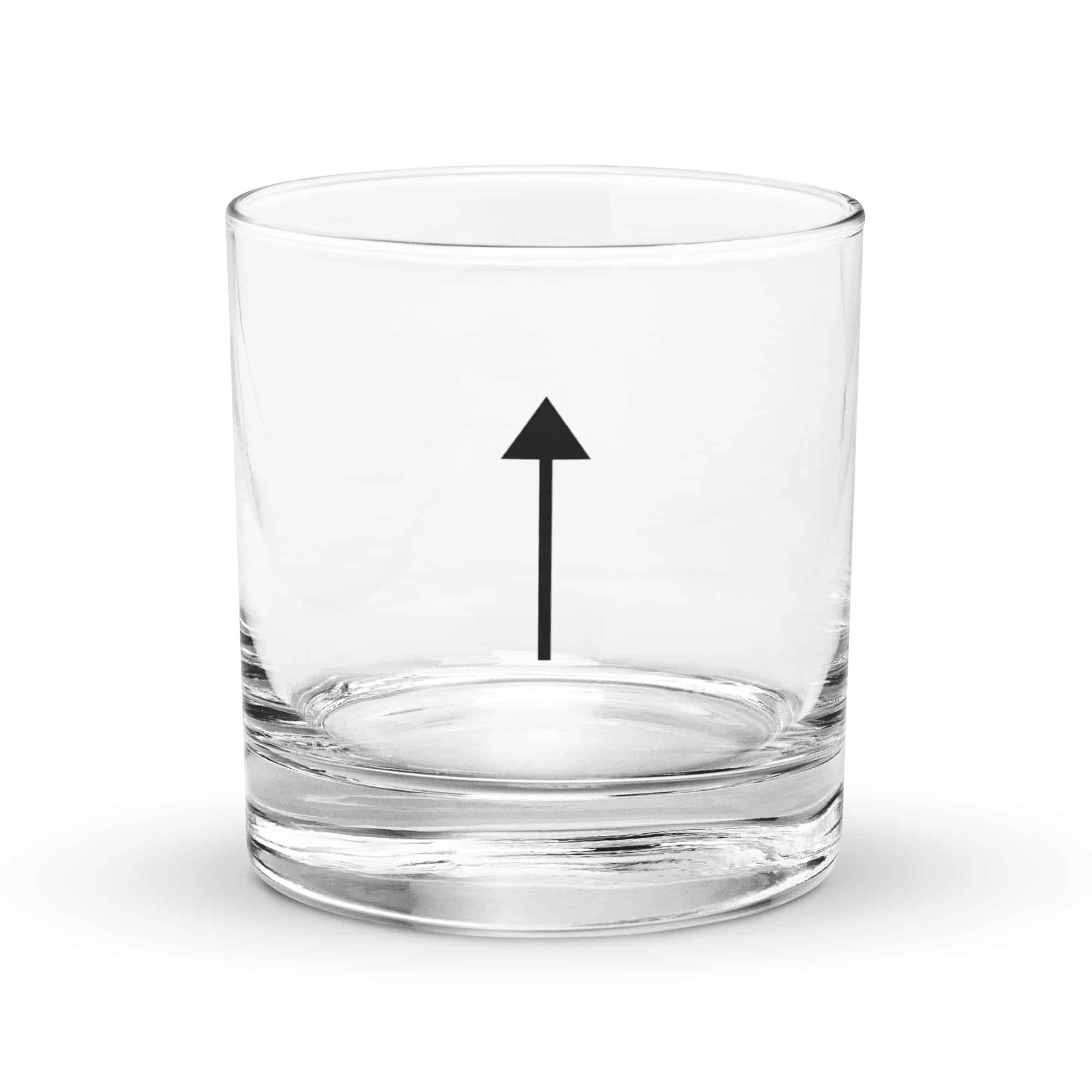 Black Upward Trail Arrow Rocks Glass