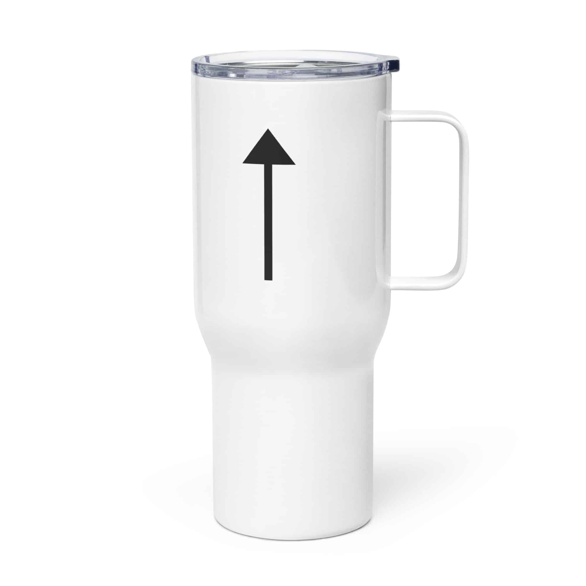 Black Upward Trail Arrow Travel Mug