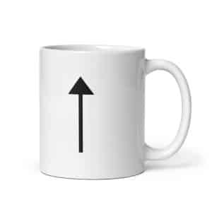 07 Upward Trail Arrow Black White Ceramic Coffee Mug - 11 oz - Main