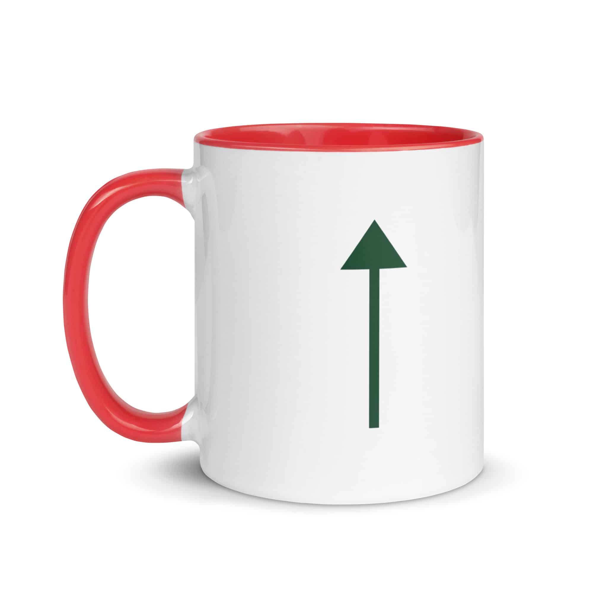Forest Green Upward Trail Arrow Color Inside Mug