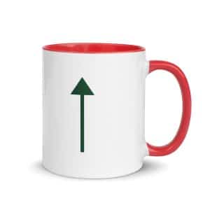 07 Upward Trail Arrow Forest Green Color Inside Coffee Mug - 11 oz - Main