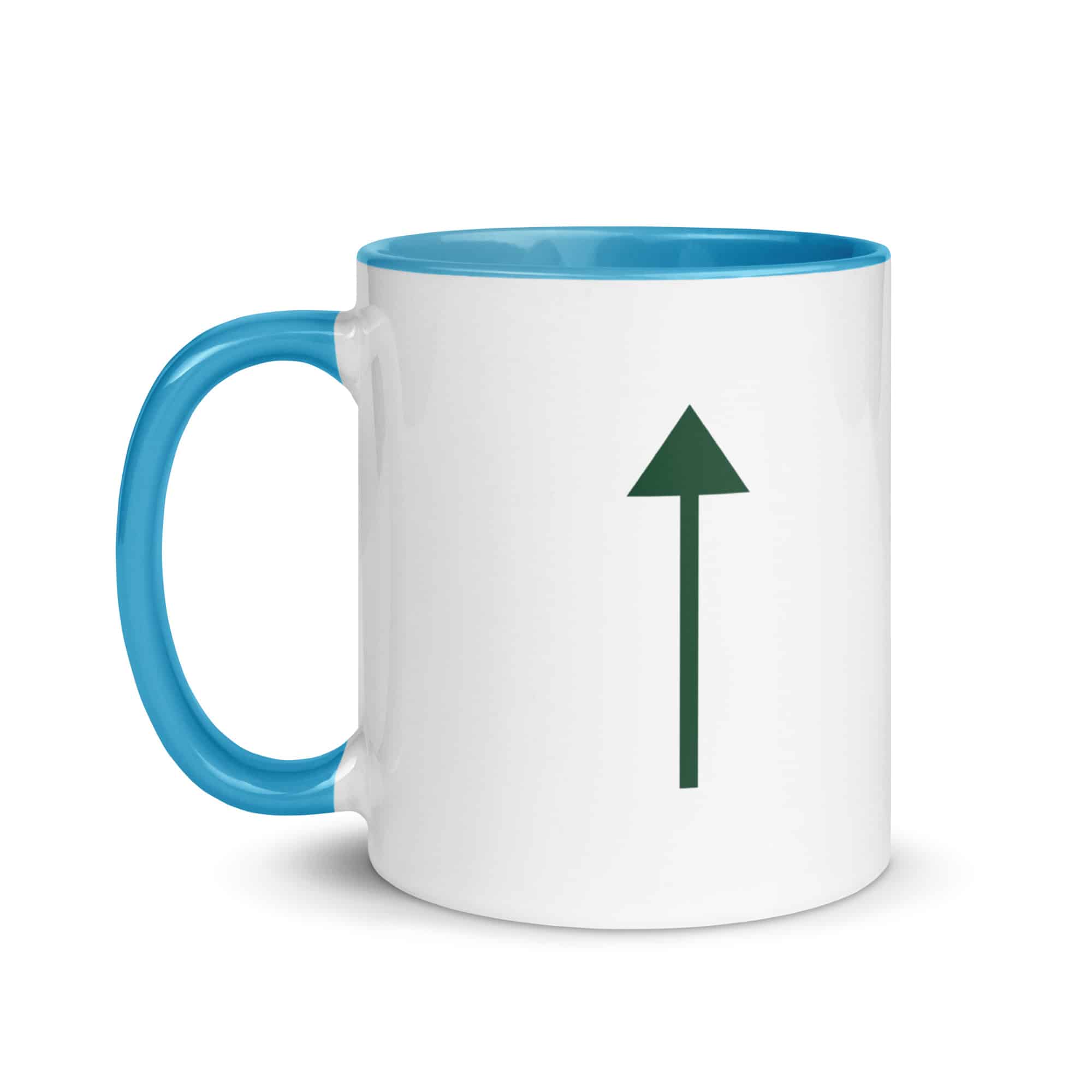 Forest Green Upward Trail Arrow Color Inside Mug