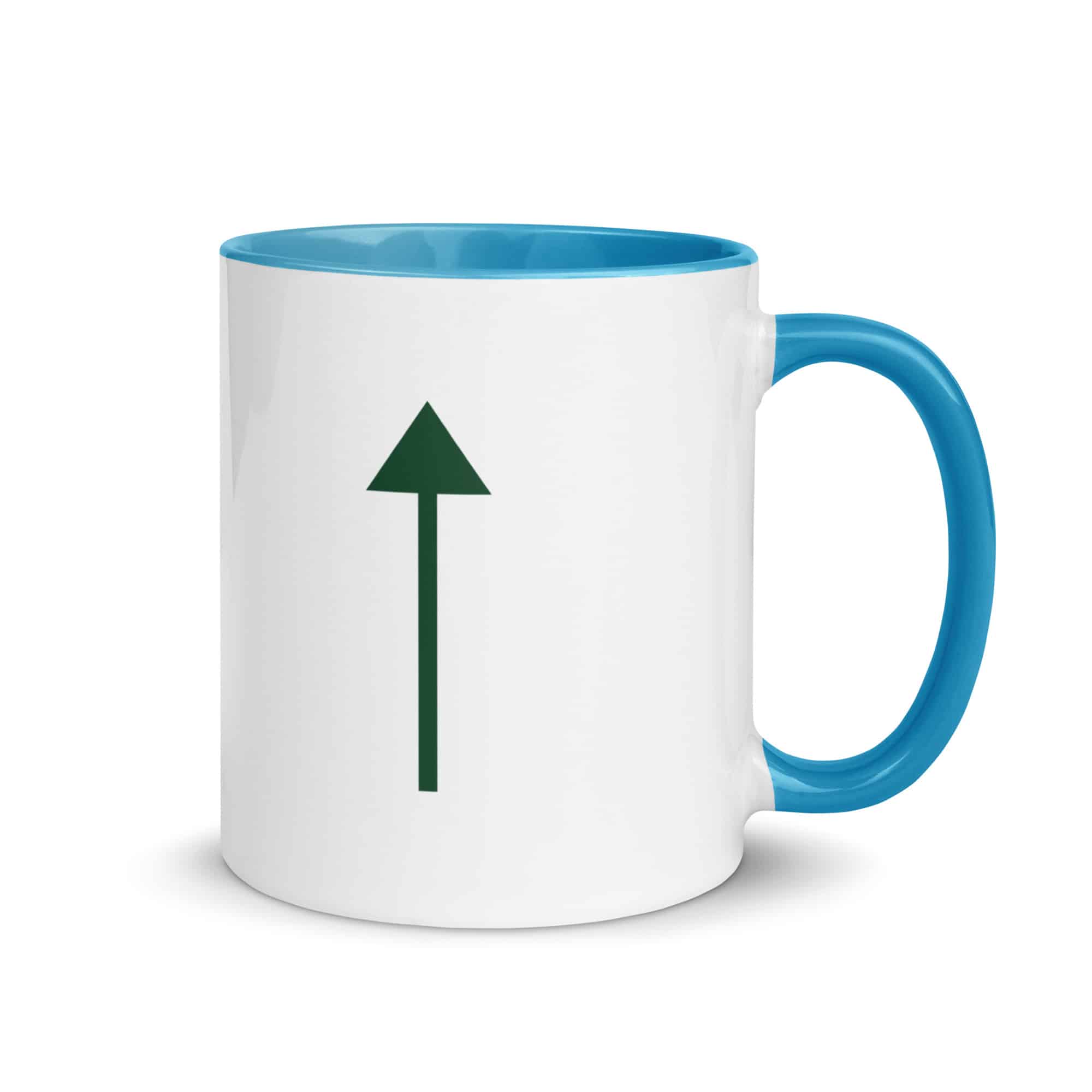 Forest Green Upward Trail Arrow Color Inside Mug